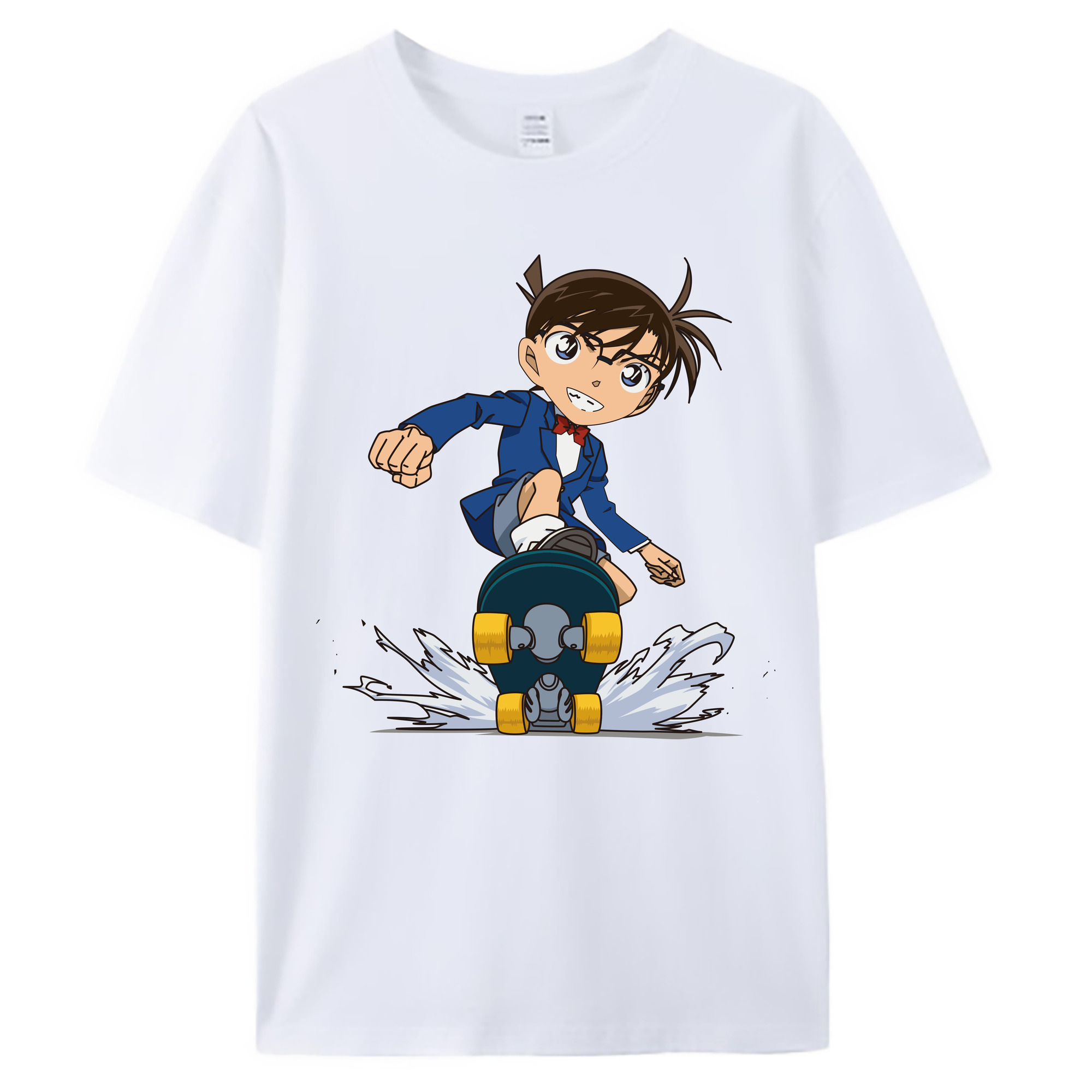 （画像用） 名探偵コナン 江戸川 コナン Detective Conan Conan Edogawa 綿100％ メンズ半袖Tシャツ｜肌触りやわらか＆通気性