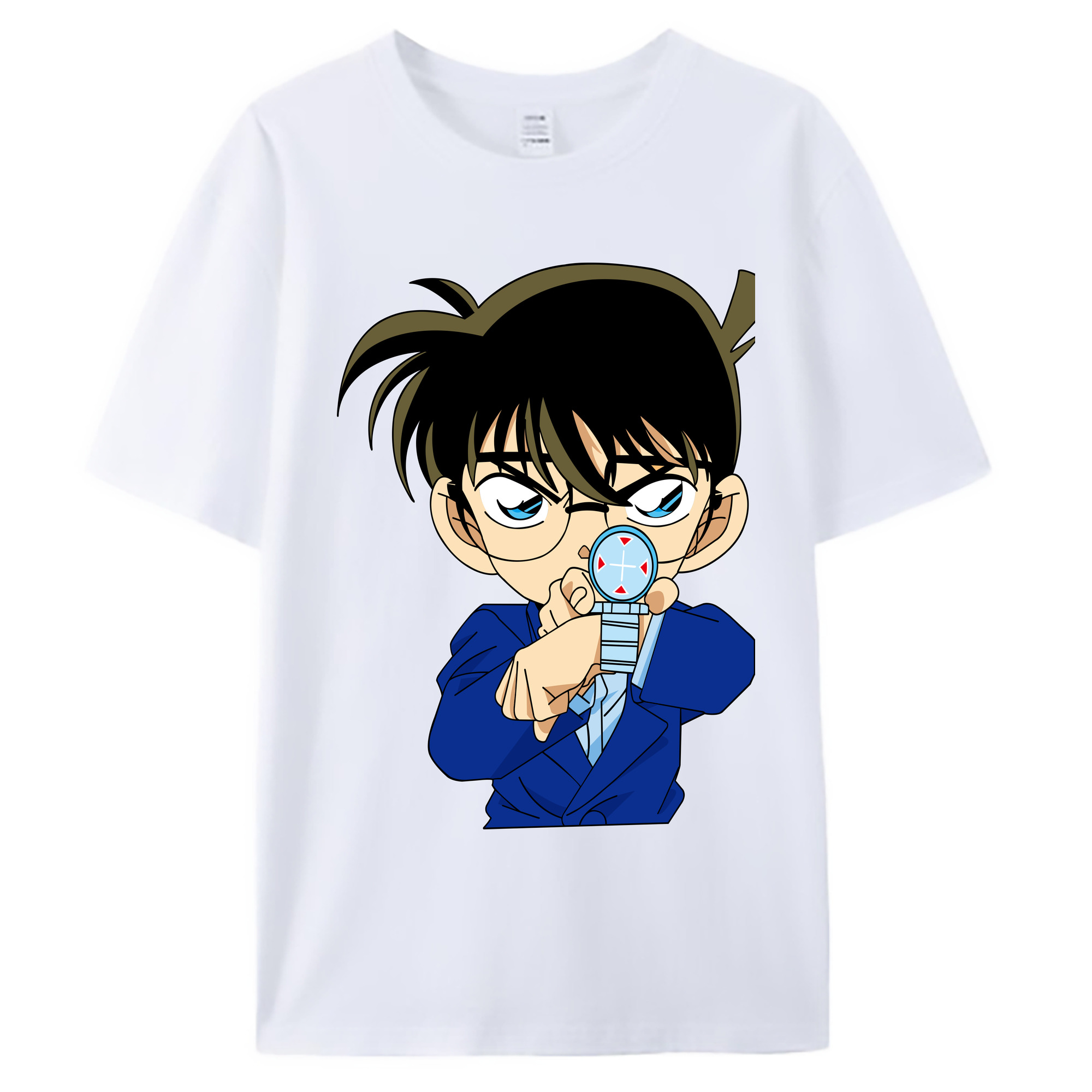 （画像用） 名探偵コナン 江戸川 コナン Detective Conan Conan Edogawa 綿100％ メンズ半袖Tシャツ｜肌触りやわらか＆通気性