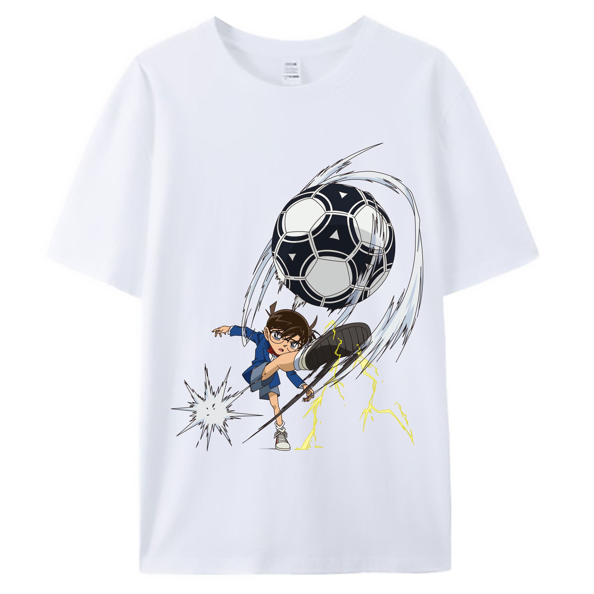 （画像用） 名探偵コナン 江戸川 コナン Detective Conan Conan Edogawa 綿100％ メンズ半袖Tシャツ｜肌触りやわらか＆通気性