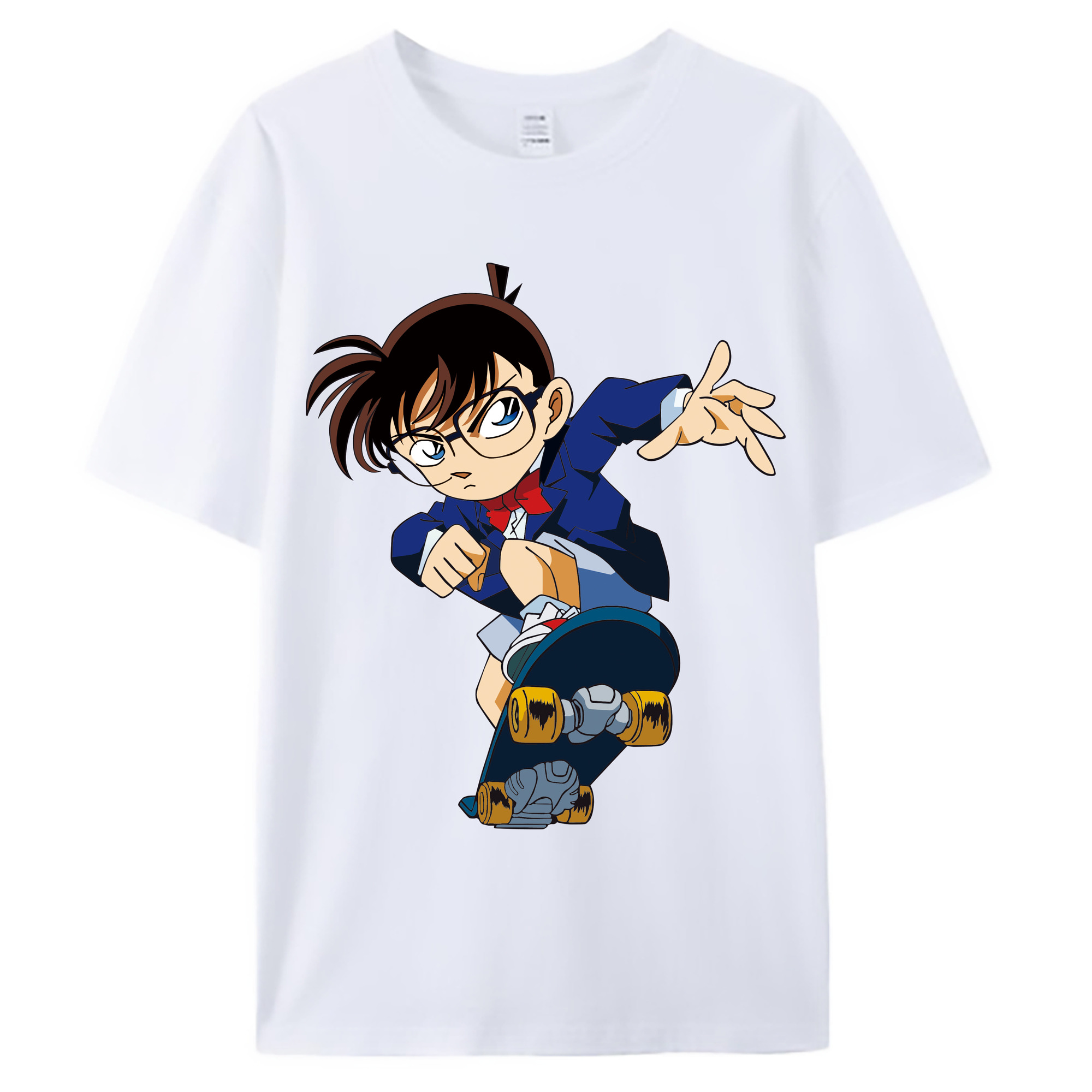 （画像用） 名探偵コナン 江戸川 コナン Detective Conan Conan Edogawa 綿100％ メンズ半袖Tシャツ｜肌触りやわらか＆通気性