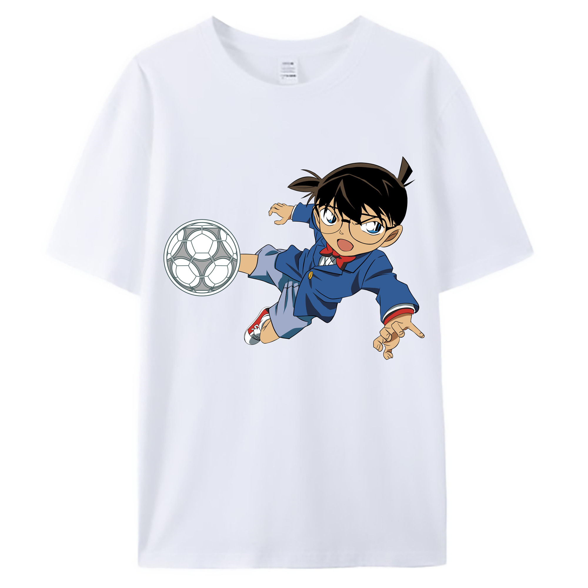 （画像用） 名探偵コナン 江戸川 コナン Detective Conan Conan Edogawa 綿100％ メンズ半袖Tシャツ｜肌触りやわらか＆通気性
