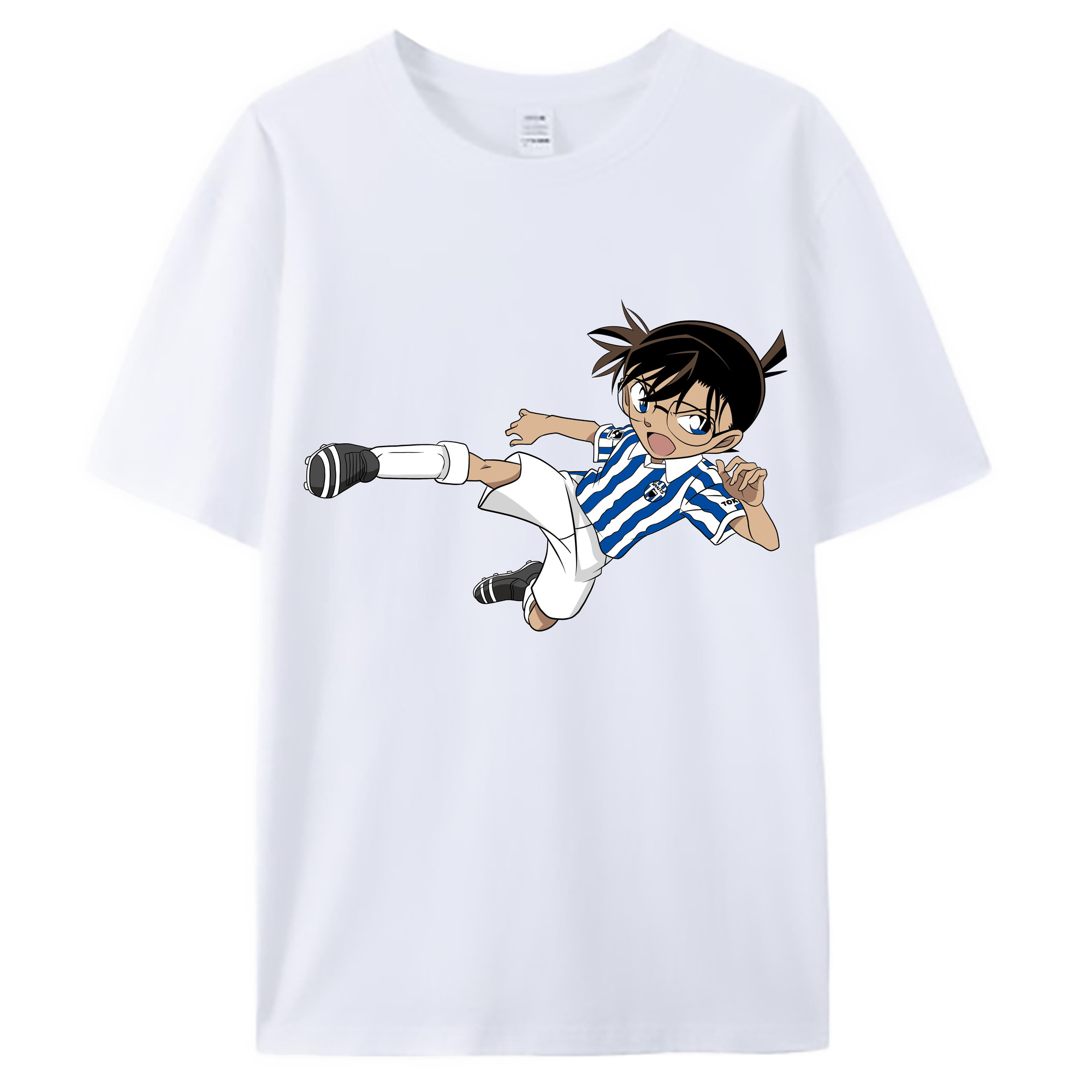 （画像用） 名探偵コナン 江戸川 コナン Detective Conan Conan Edogawa 綿100％ メンズ半袖Tシャツ｜肌触りやわらか＆通気性