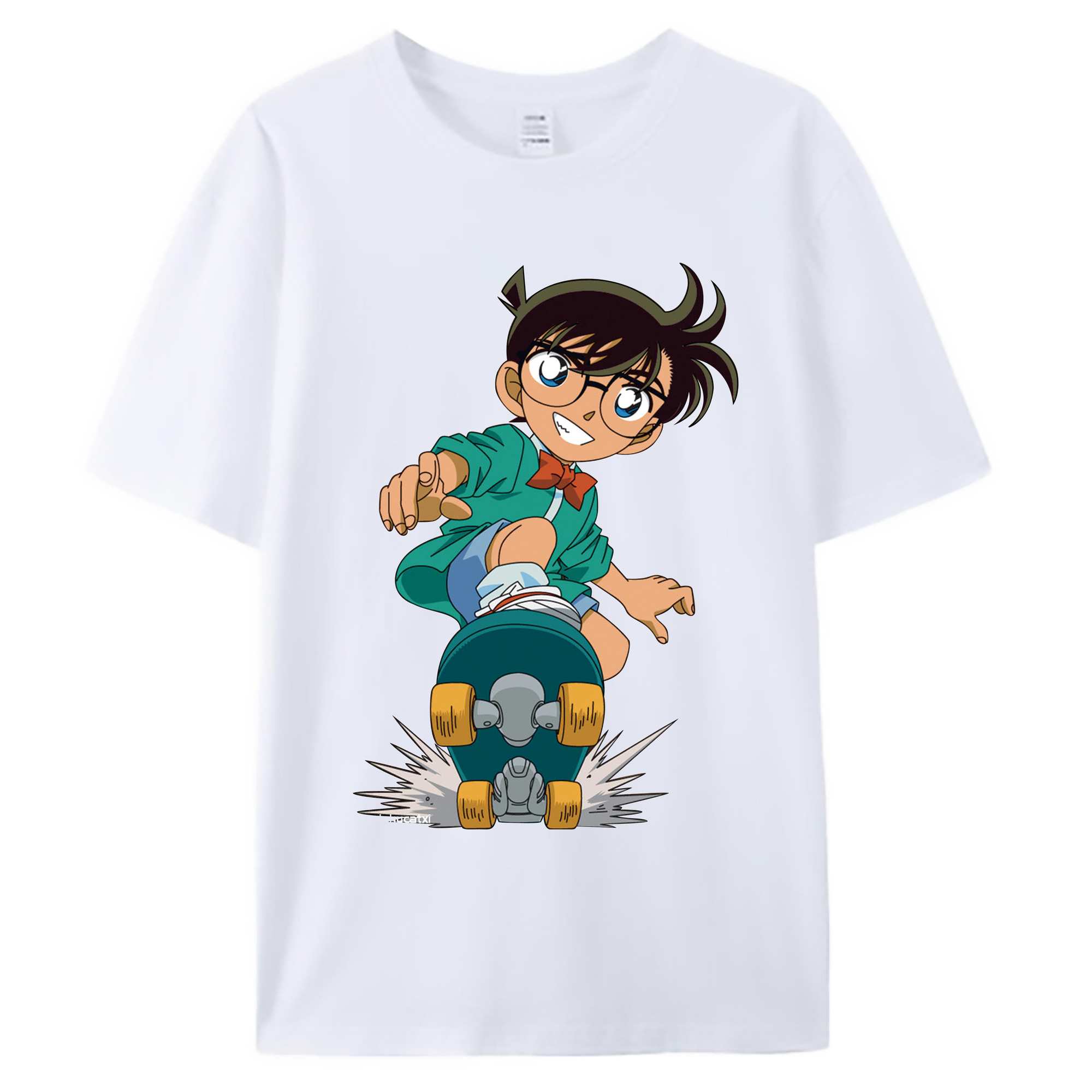 （画像用） 名探偵コナン 江戸川 コナン Detective Conan Conan Edogawa 綿100％ メンズ半袖Tシャツ｜肌触りやわらか＆通気性