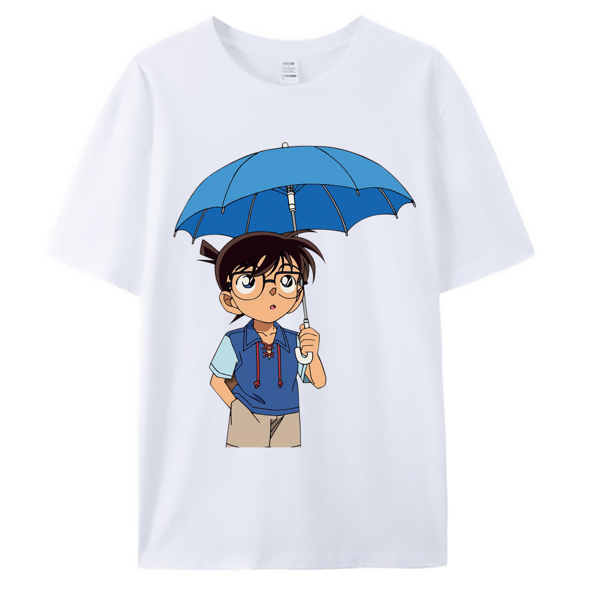 （画像用） 名探偵コナン 江戸川 コナン Detective Conan Conan Edogawa 綿100％ メンズ半袖Tシャツ｜肌触りやわらか＆通気性