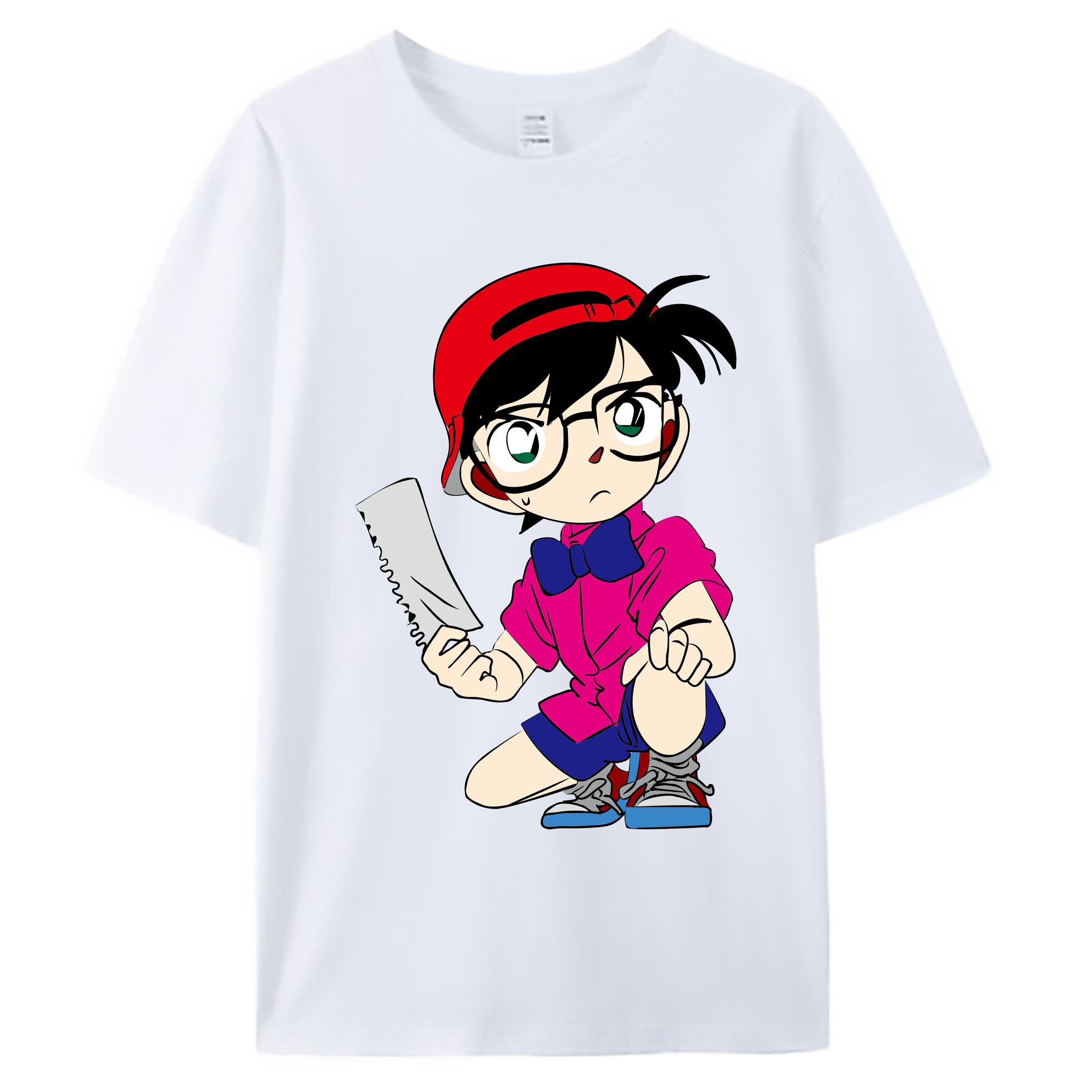 （画像用） 名探偵コナン 江戸川 コナン Detective Conan Conan Edogawa 綿100％ メンズ半袖Tシャツ｜肌触りやわらか＆通気性