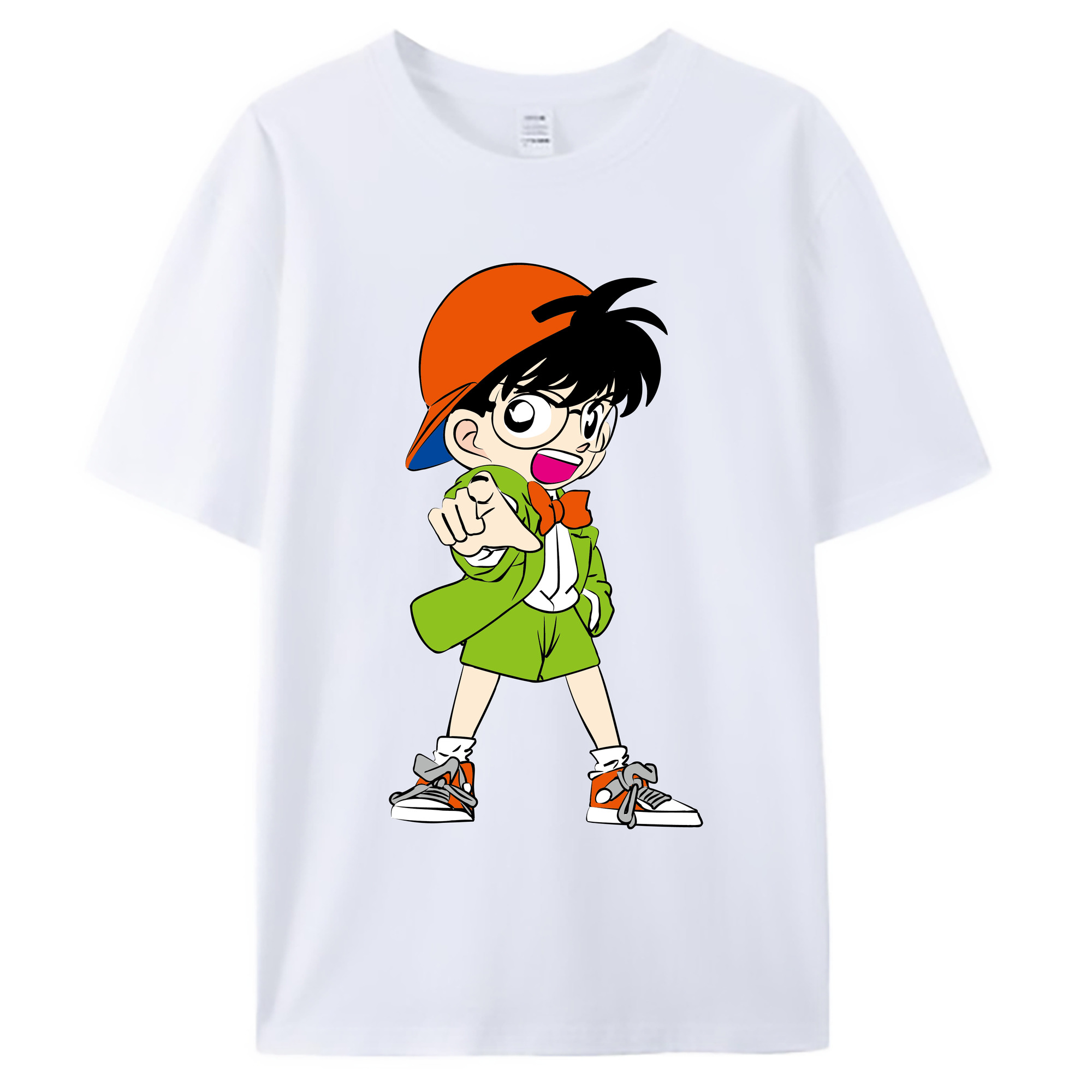 （画像用） 名探偵コナン 江戸川 コナン Detective Conan Conan Edogawa 綿100％ メンズ半袖Tシャツ｜肌触りやわらか＆通気性