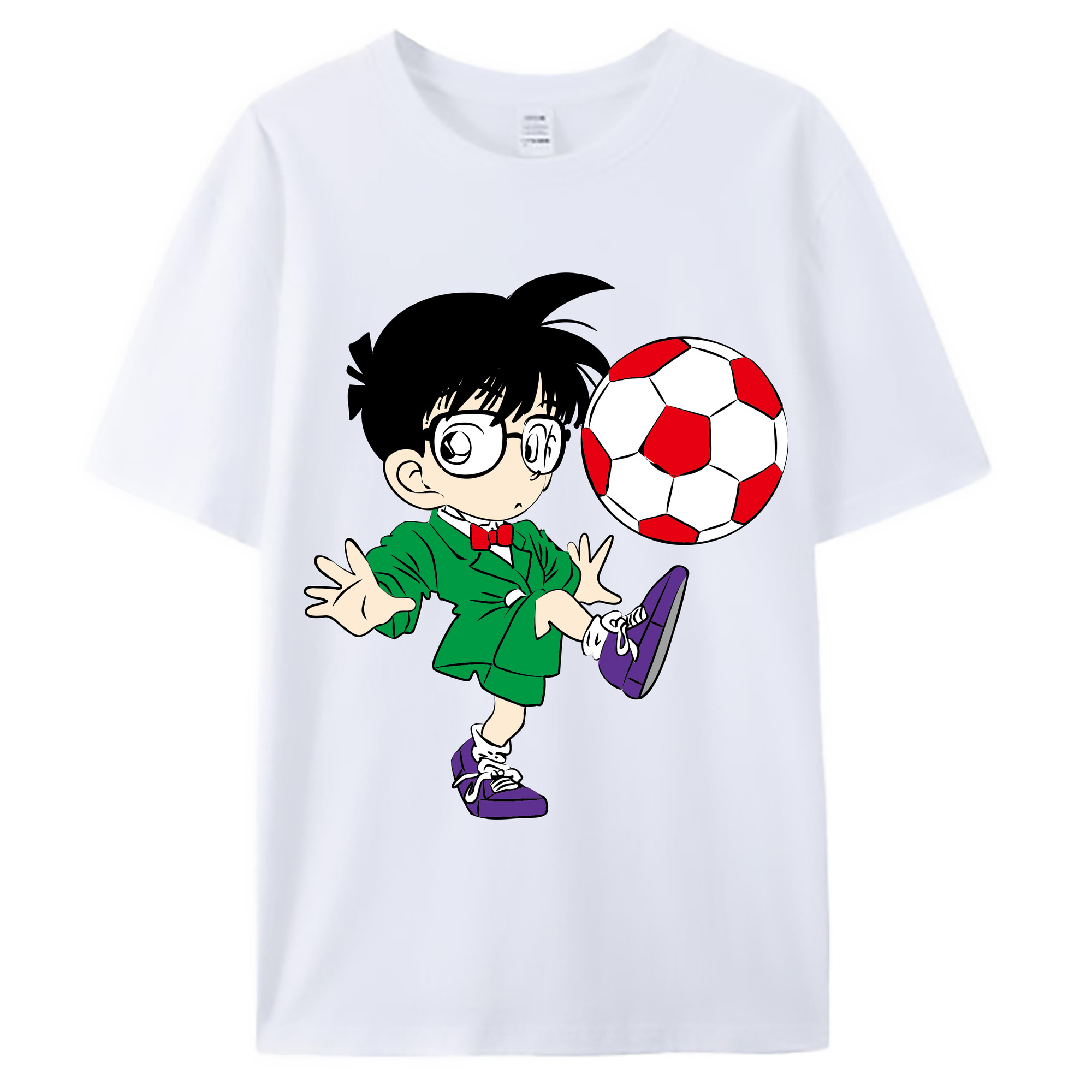 （画像用） 名探偵コナン 江戸川 コナン Detective Conan Conan Edogawa 綿100％ メンズ半袖Tシャツ｜肌触りやわらか＆通気性