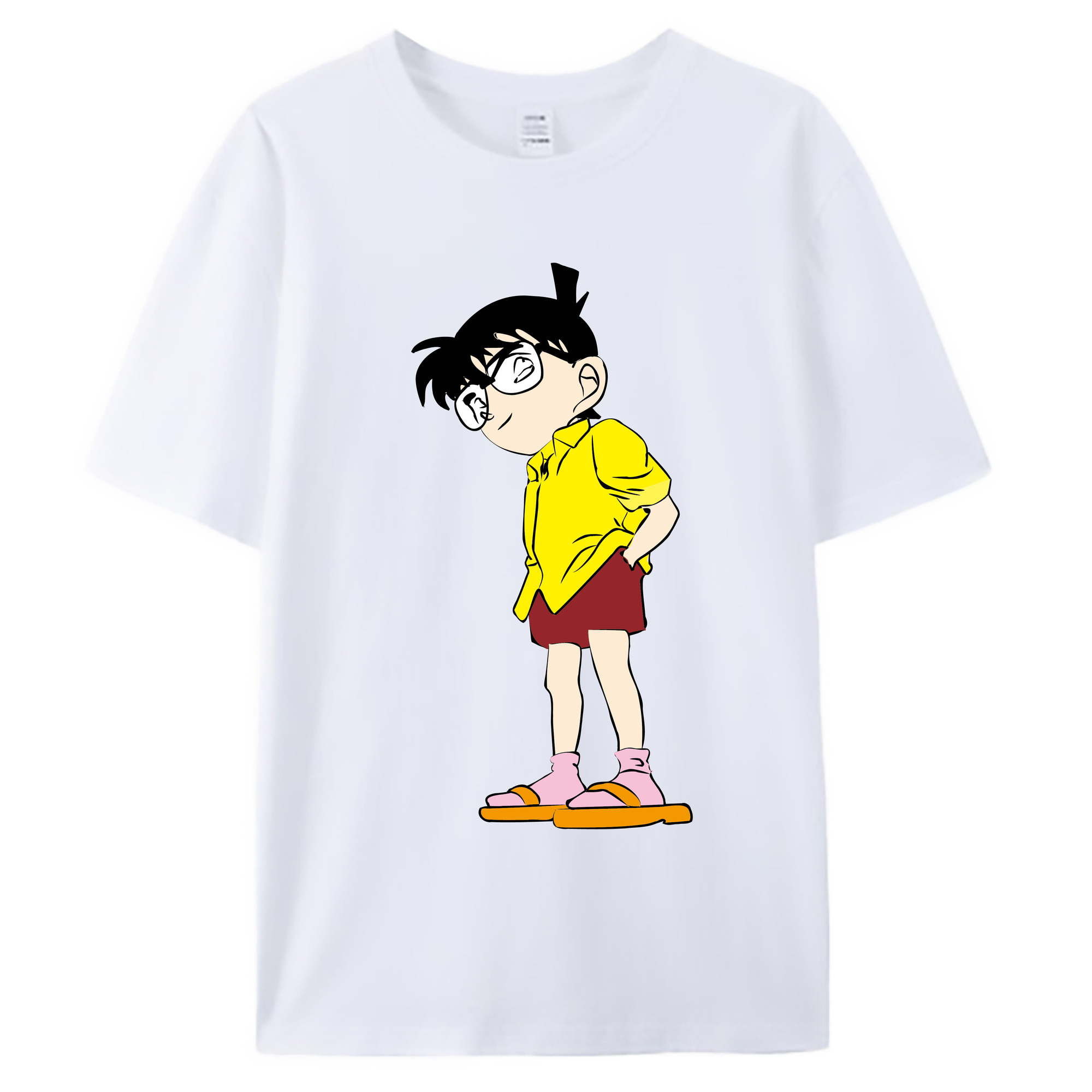 （画像用） 名探偵コナン 江戸川 コナン Detective Conan Conan Edogawa 綿100％ メンズ半袖Tシャツ｜肌触りやわらか＆通気性