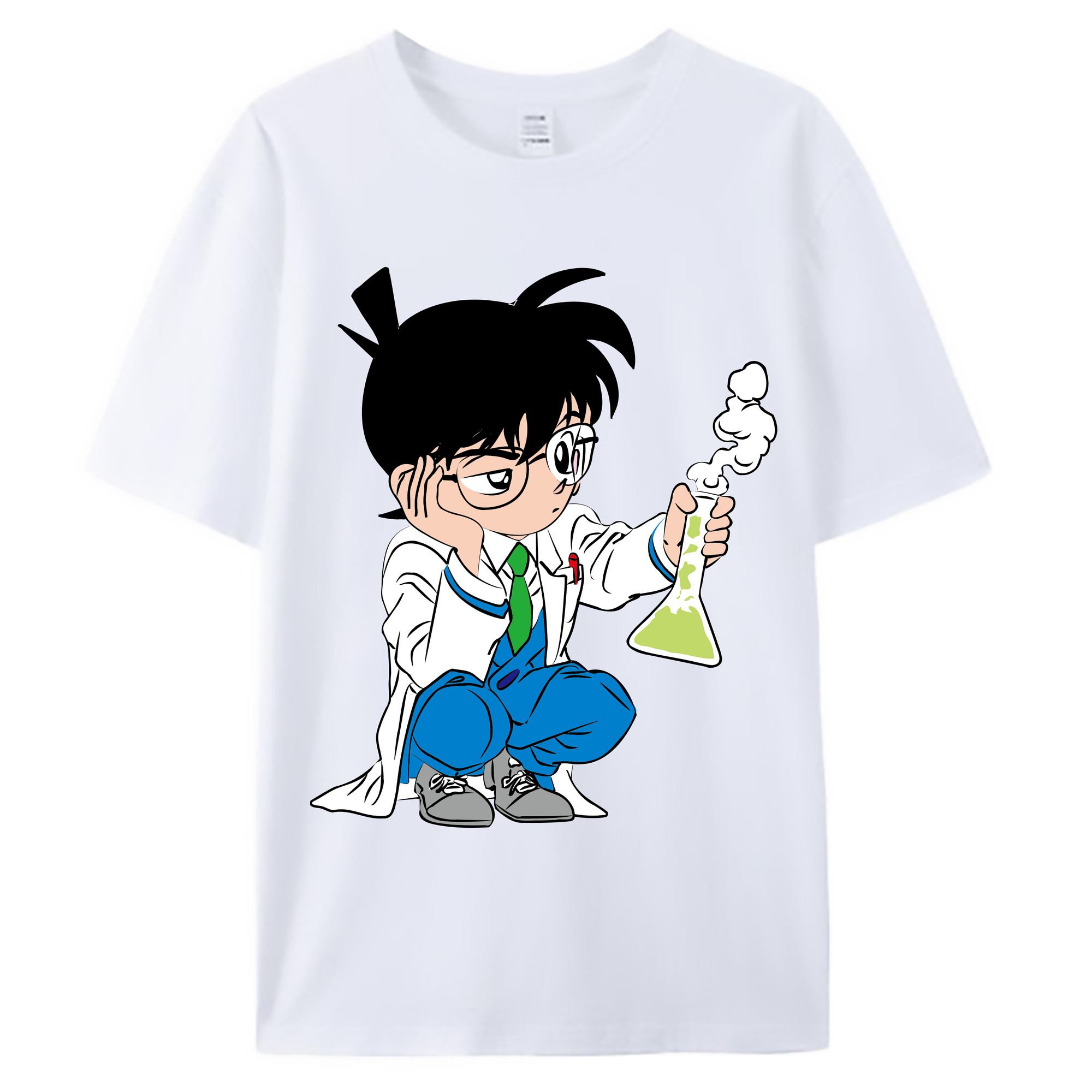 （画像用） 名探偵コナン 江戸川 コナン Detective Conan Conan Edogawa 綿100％ メンズ半袖Tシャツ｜肌触りやわらか＆通気性
