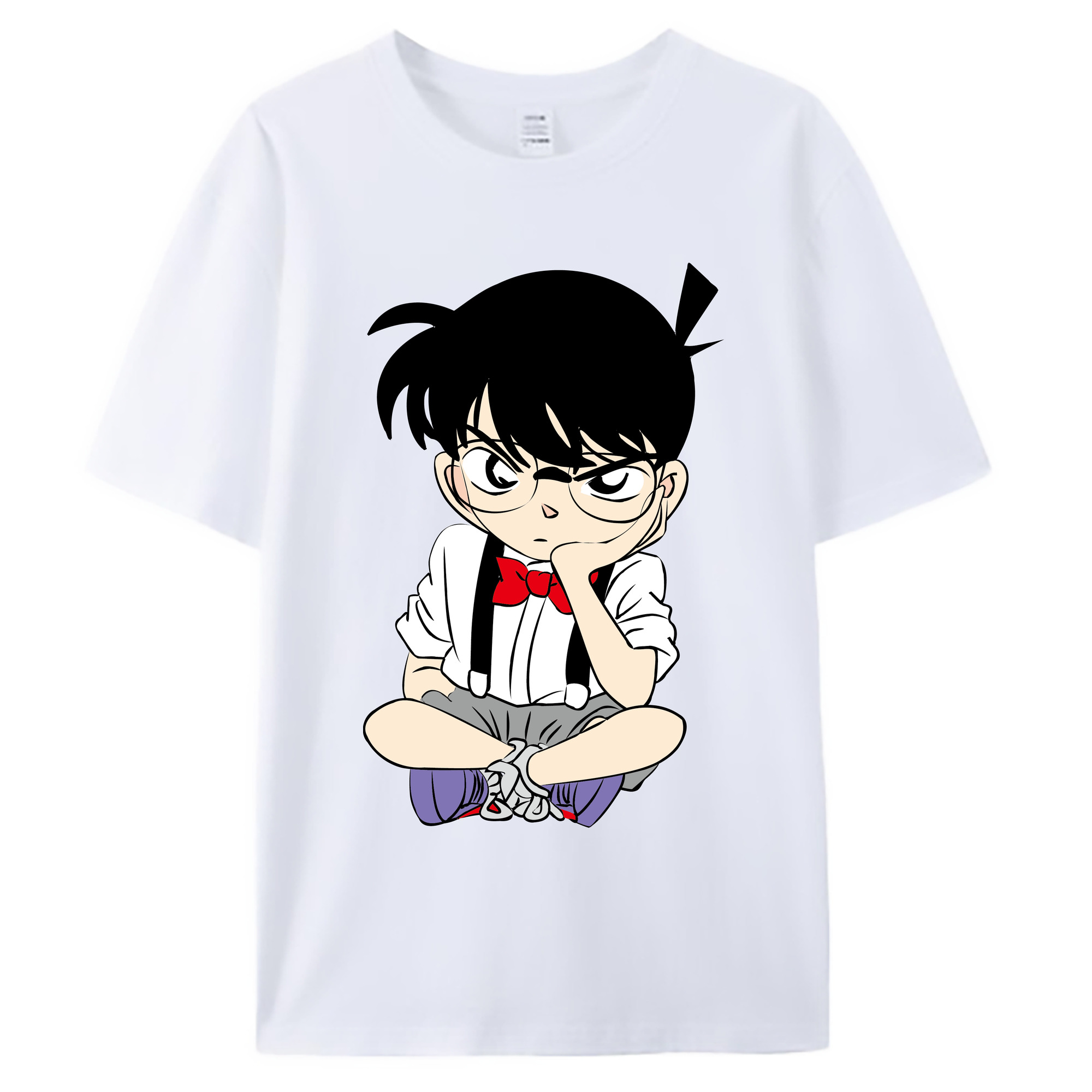 （画像用） 名探偵コナン 江戸川 コナン Detective Conan Conan Edogawa 綿100％ メンズ半袖Tシャツ｜肌触りやわらか＆通気性