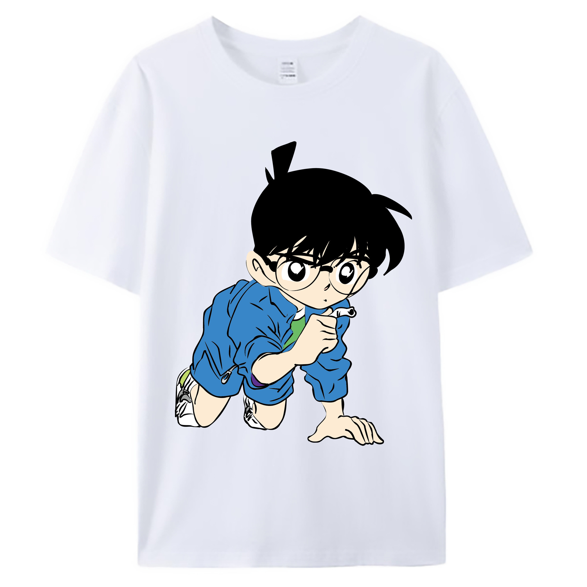 （画像用） 名探偵コナン 江戸川 コナン Detective Conan Conan Edogawa 綿100％ メンズ半袖Tシャツ｜肌触りやわらか＆通気性