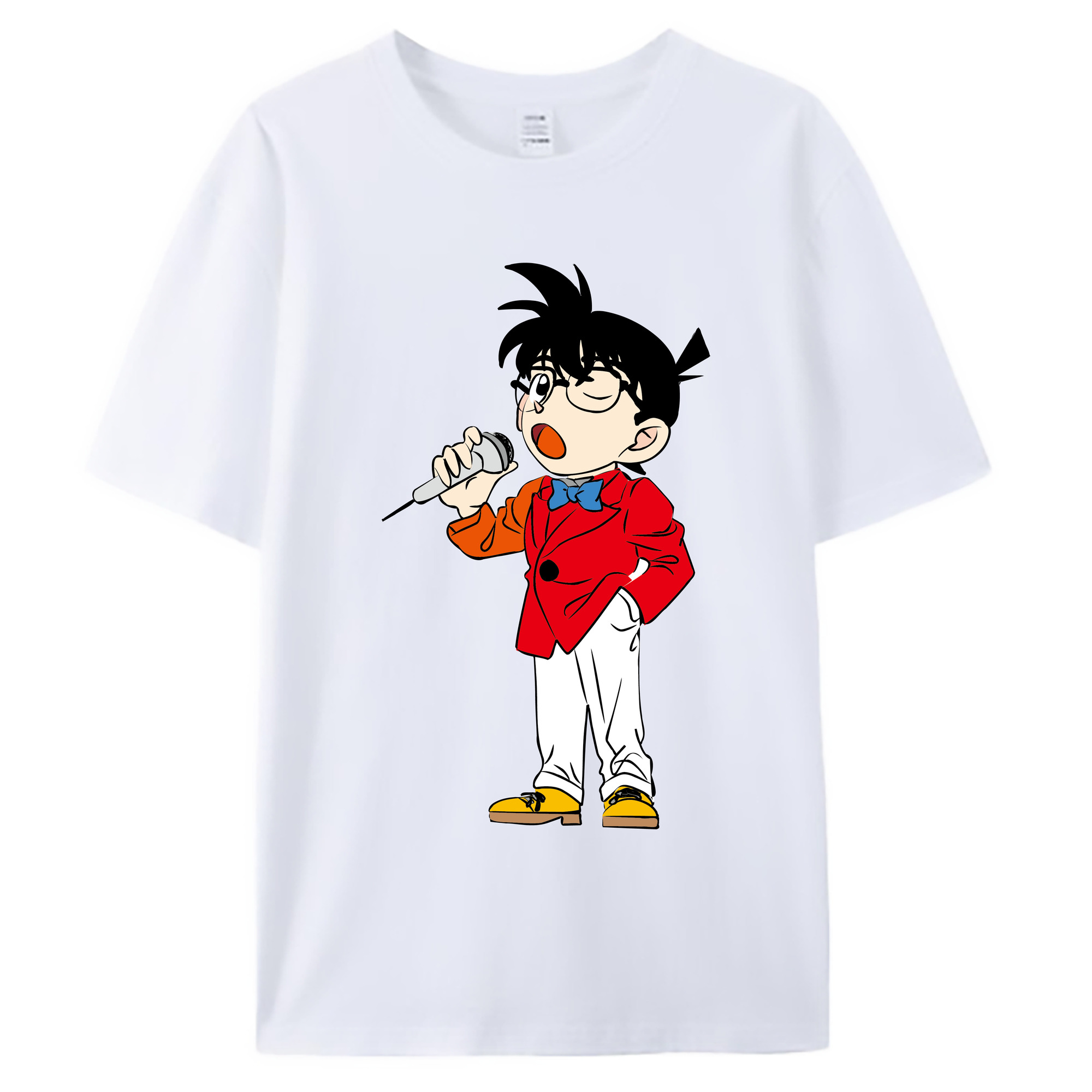 （画像用） 名探偵コナン 江戸川 コナン Detective Conan Conan Edogawa 綿100％ メンズ半袖Tシャツ｜肌触りやわらか＆通気性