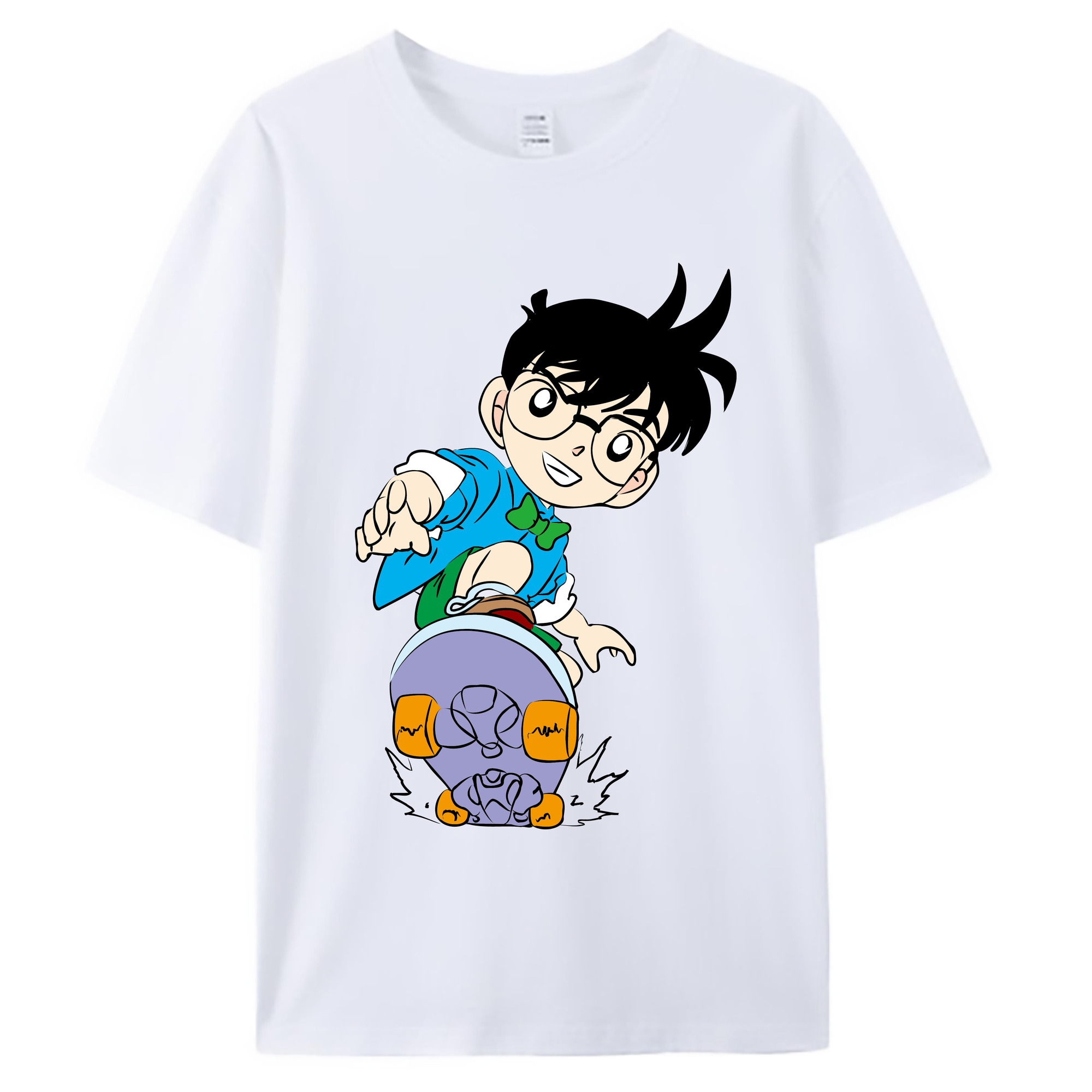 （画像用） 名探偵コナン 江戸川 コナン Detective Conan Conan Edogawa 綿100％ メンズ半袖Tシャツ｜肌触りやわらか＆通気性