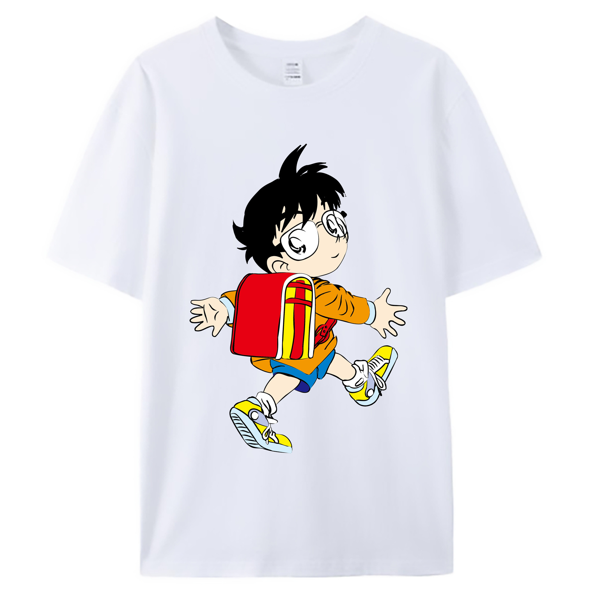 （画像用） 名探偵コナン 江戸川 コナン Detective Conan Conan Edogawa 綿100％ メンズ半袖Tシャツ｜肌触りやわらか＆通気性