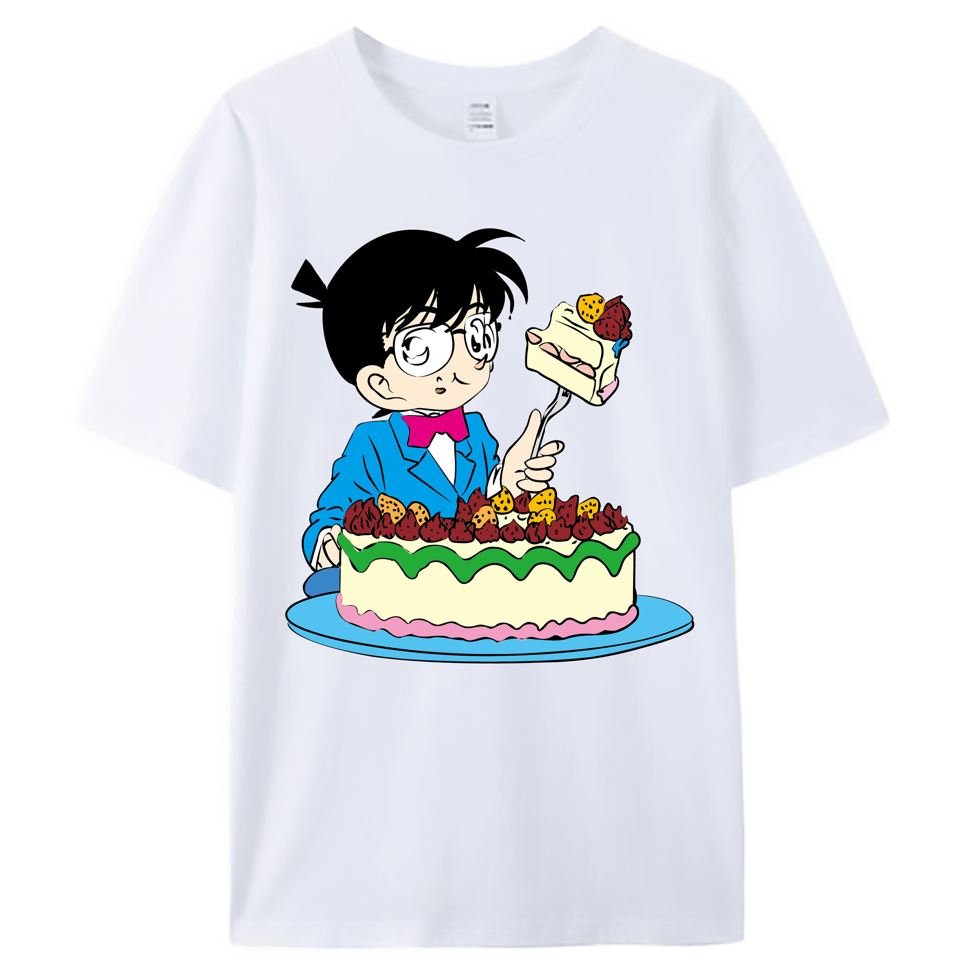 （画像用） 名探偵コナン 江戸川 コナン Detective Conan Conan Edogawa 綿100％ メンズ半袖Tシャツ｜肌触りやわらか＆通気性