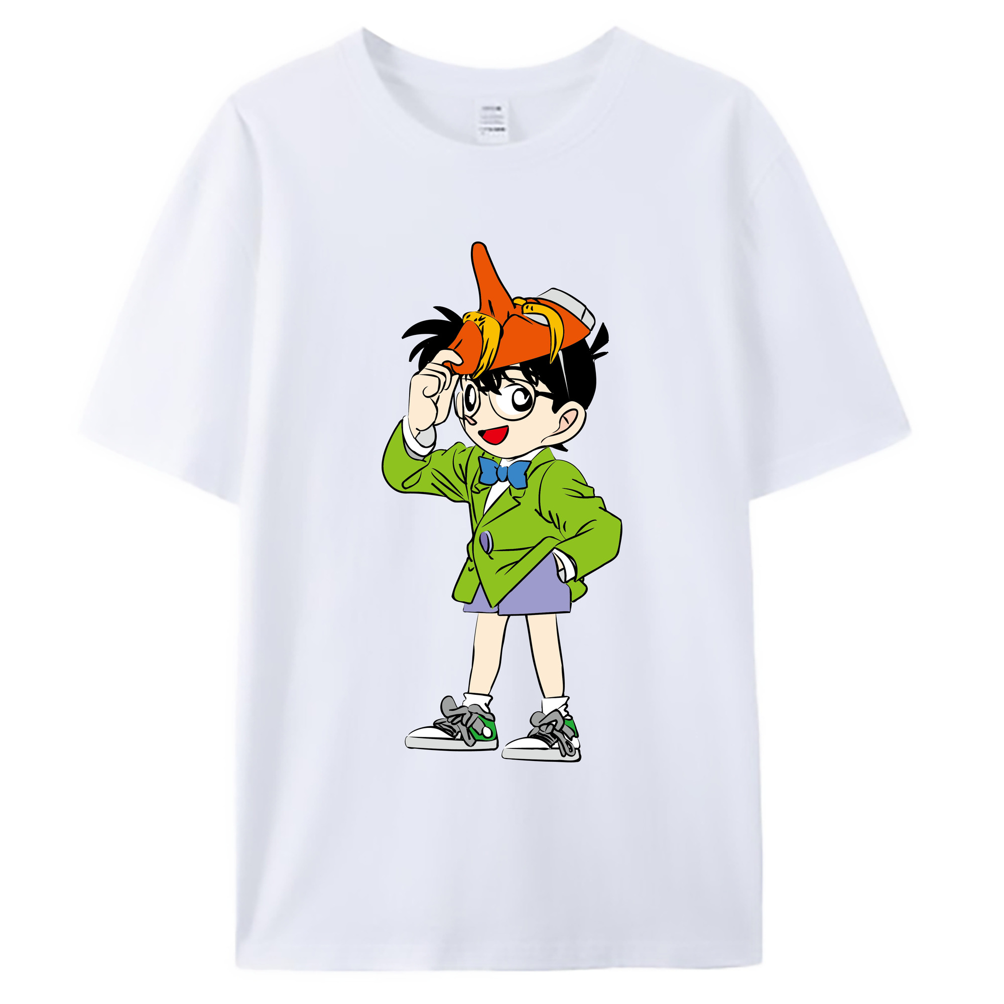 （画像用） 名探偵コナン 江戸川 コナン Detective Conan Conan Edogawa 綿100％ メンズ半袖Tシャツ｜肌触りやわらか＆通気性