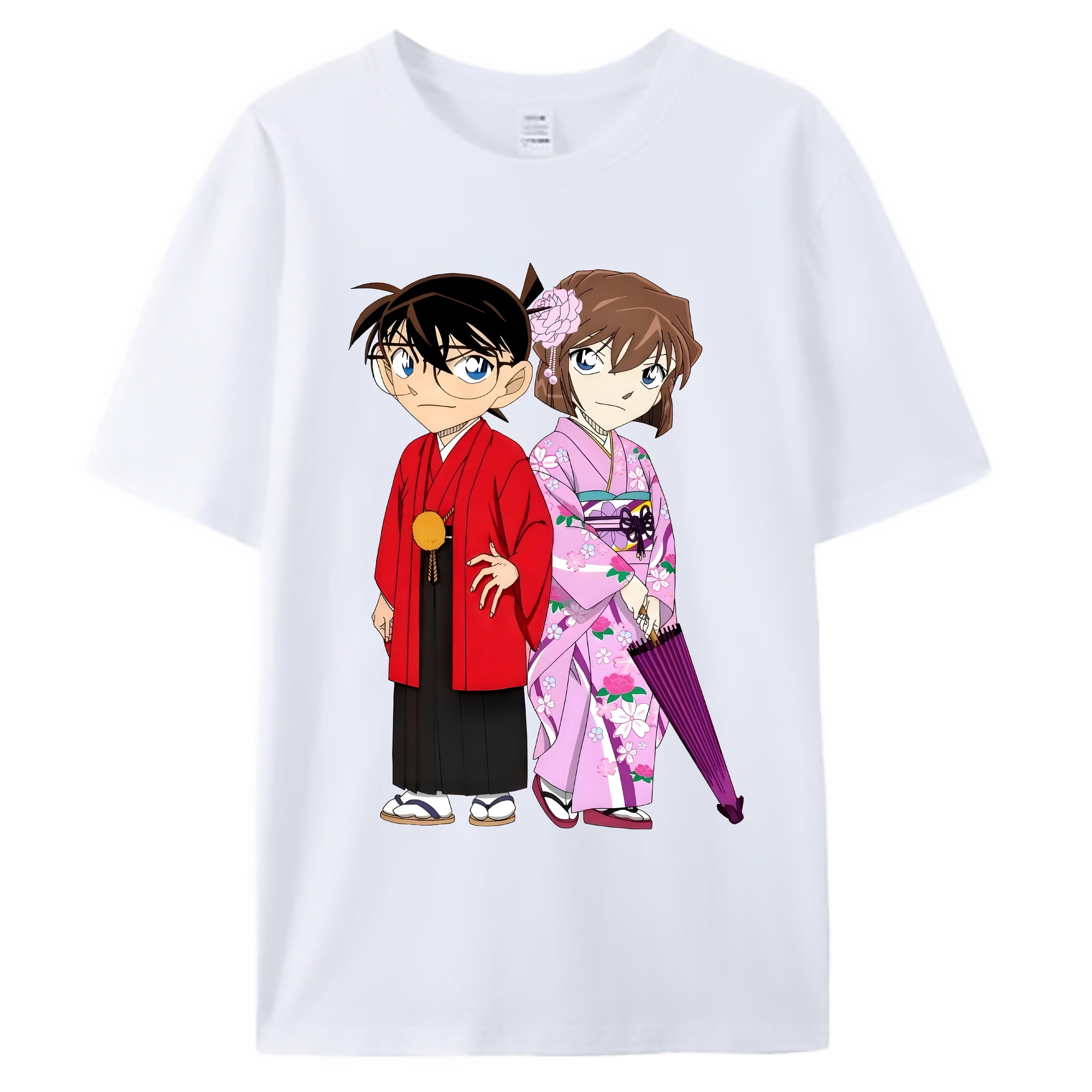 （画像用） 名探偵コナン 江戸川 コナン Detective Conan Conan Edogawa 綿100％ メンズ半袖Tシャツ｜肌触りやわらか＆通気性