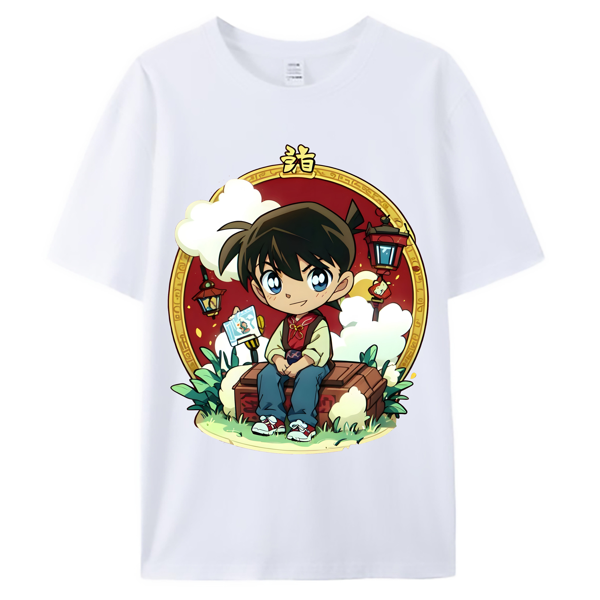 （画像用） 名探偵コナン 江戸川 コナン Detective Conan Conan Edogawa 綿100％ メンズ半袖Tシャツ｜肌触りやわらか＆通気性
