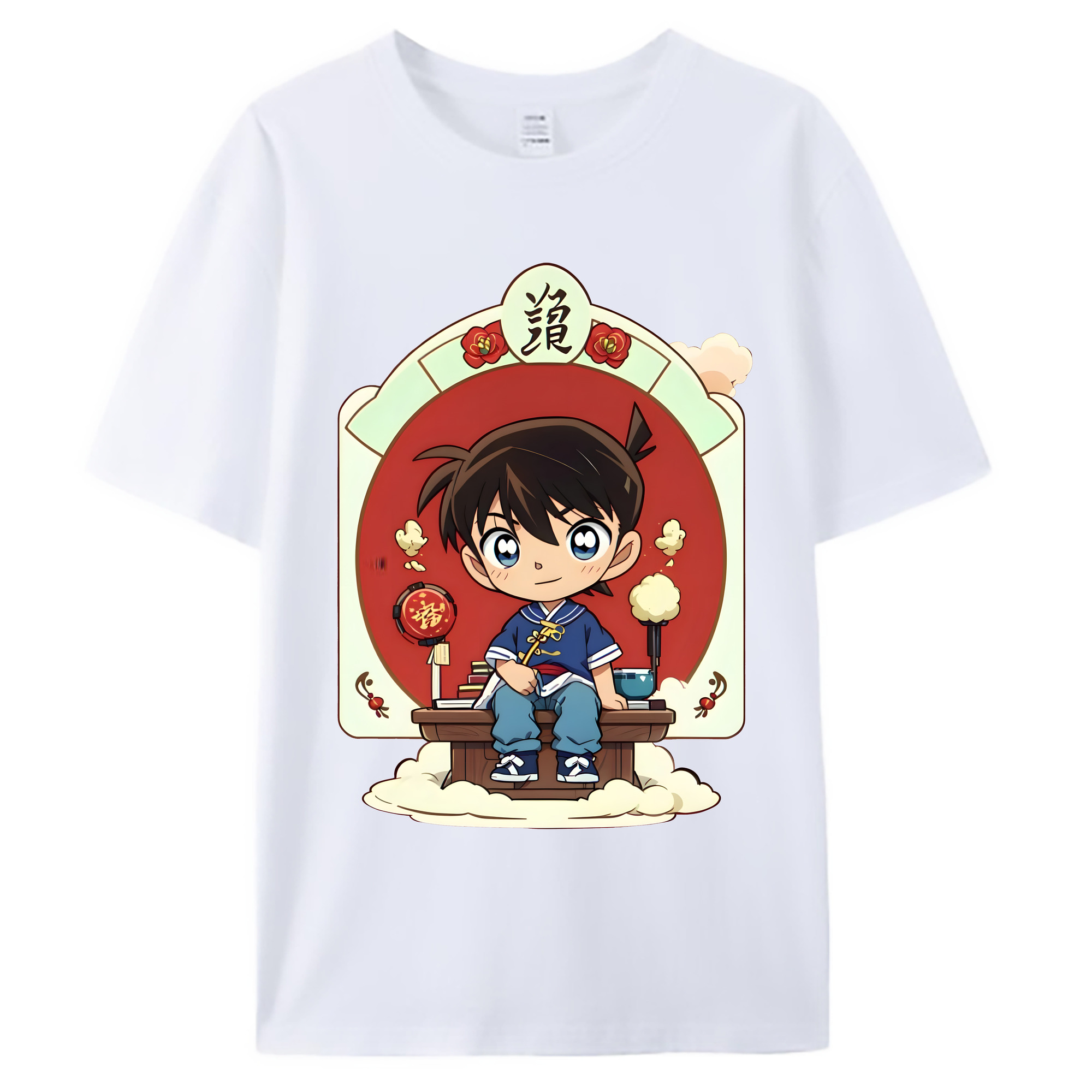 （画像用） 名探偵コナン 江戸川 コナン Detective Conan Conan Edogawa 綿100％ メンズ半袖Tシャツ｜肌触りやわらか＆通気性