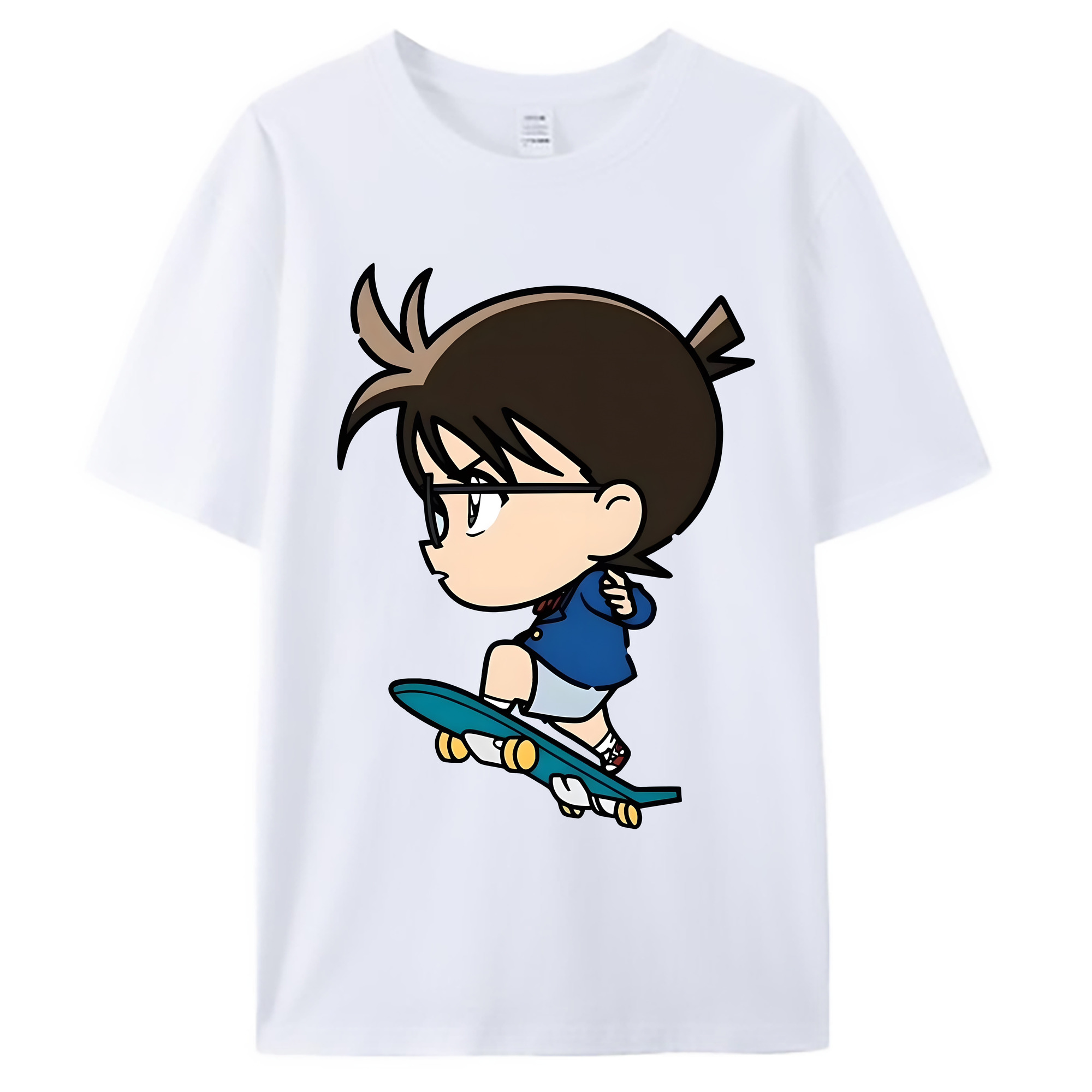 （画像用） 名探偵コナン 江戸川 コナン Detective Conan Conan Edogawa 綿100％ メンズ半袖Tシャツ｜肌触りやわらか＆通気性