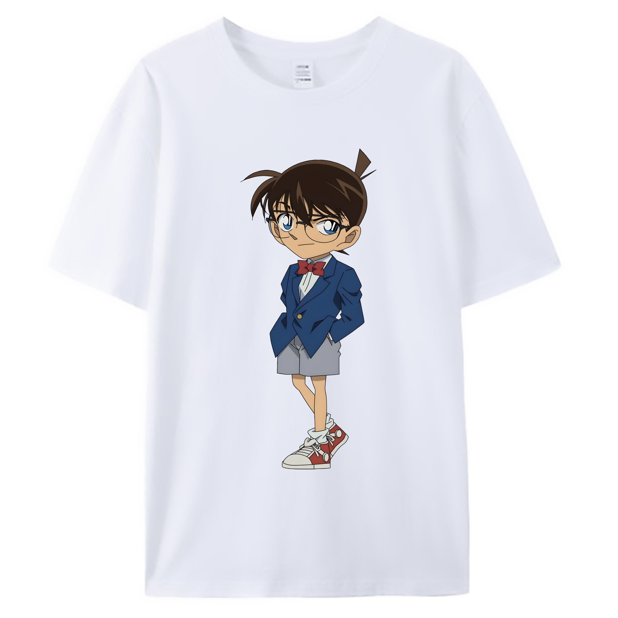 （画像用） 名探偵コナン 江戸川 コナン Detective Conan Conan Edogawa 綿100％ メンズ半袖Tシャツ｜肌触りやわらか＆通気性