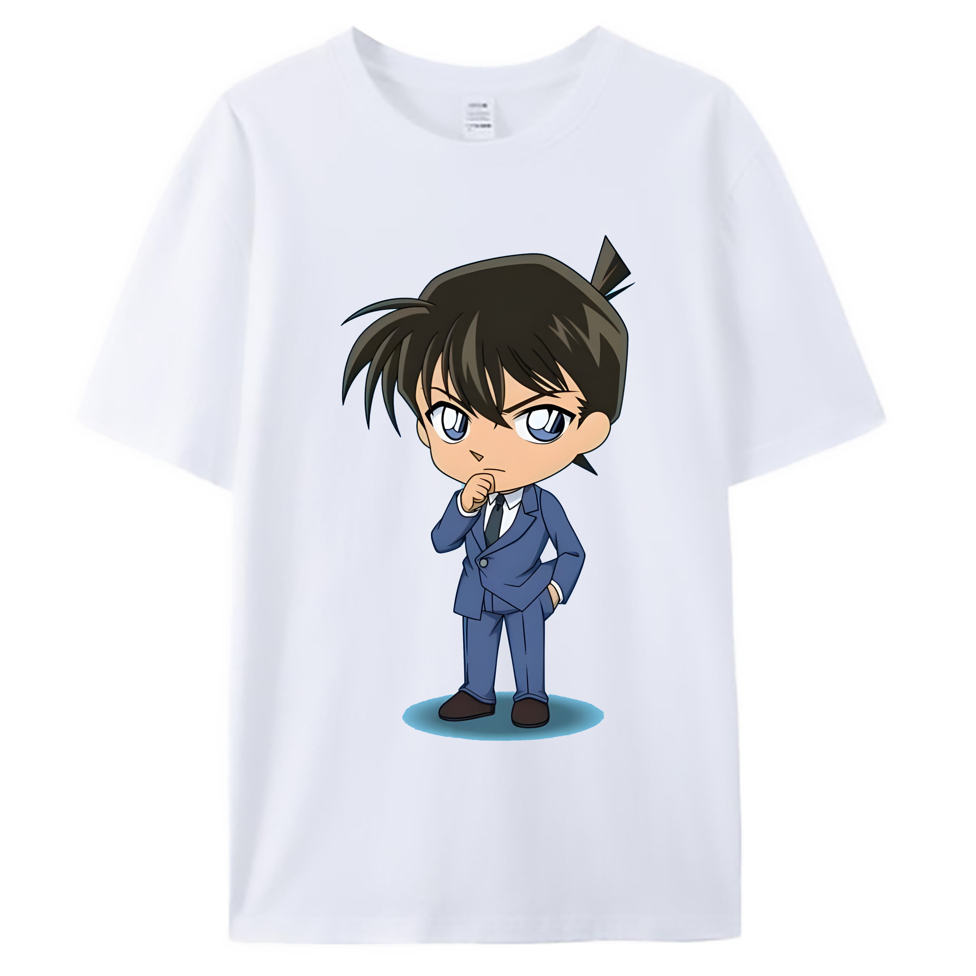（画像用） 名探偵コナン 江戸川 コナン Detective Conan Conan Edogawa 綿100％ メンズ半袖Tシャツ｜肌触りやわらか＆通気性