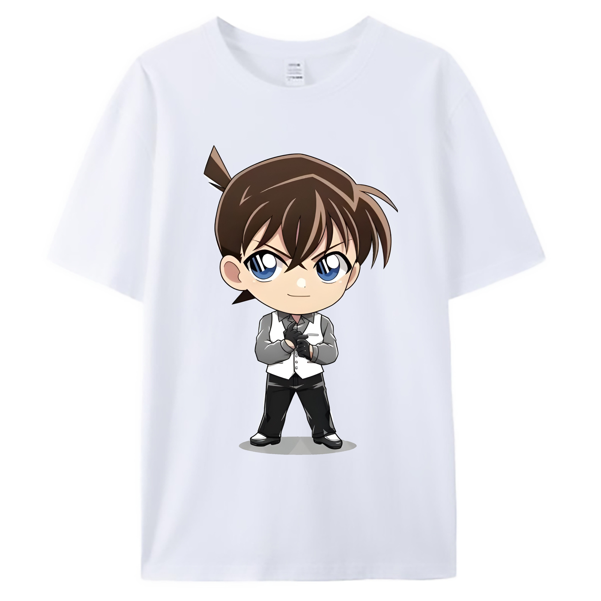 （画像用） 名探偵コナン 江戸川 コナン Detective Conan Conan Edogawa 綿100％ メンズ半袖Tシャツ｜肌触りやわらか＆通気性