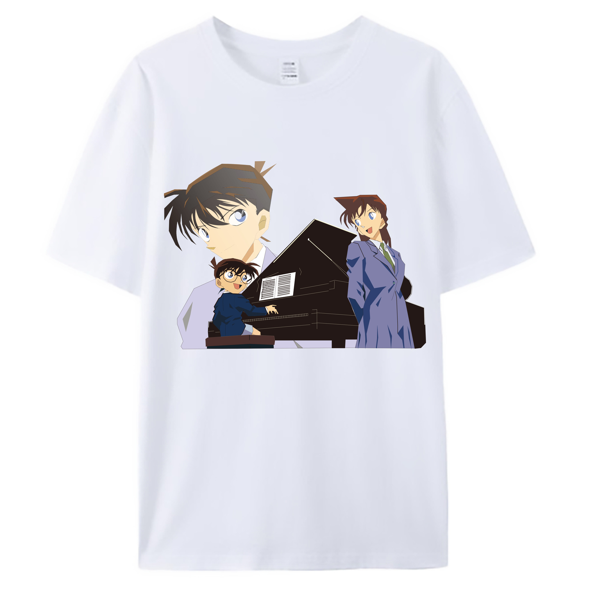 （画像用） 名探偵コナン 毛利 蘭 もうり らん、モーリ ラン Detective Conan Rachel Moore 綿100％ メンズ半袖Tシャツ｜肌触りやわらか＆通気性