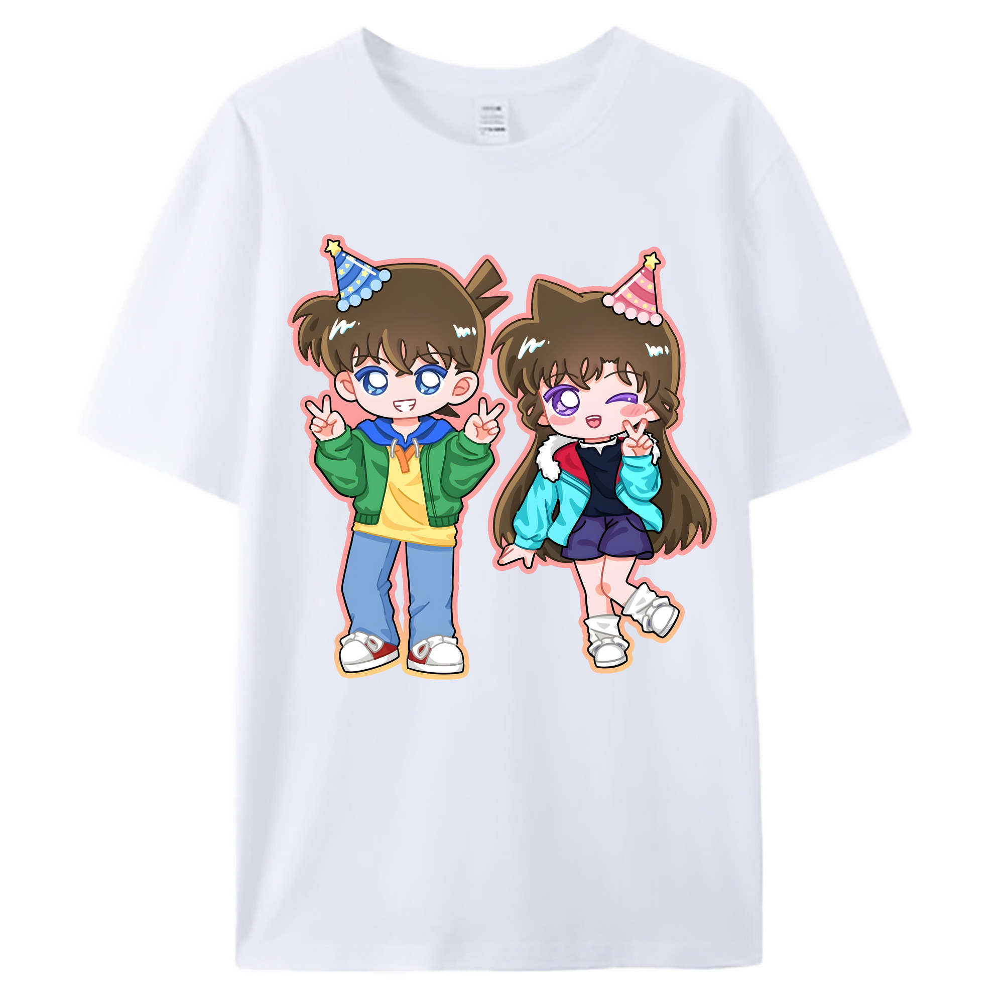 （画像用） 名探偵コナン 毛利 蘭 もうり らん、モーリ ラン Detective Conan Rachel Moore 綿100％ メンズ半袖Tシャツ｜肌触りやわらか＆通気性