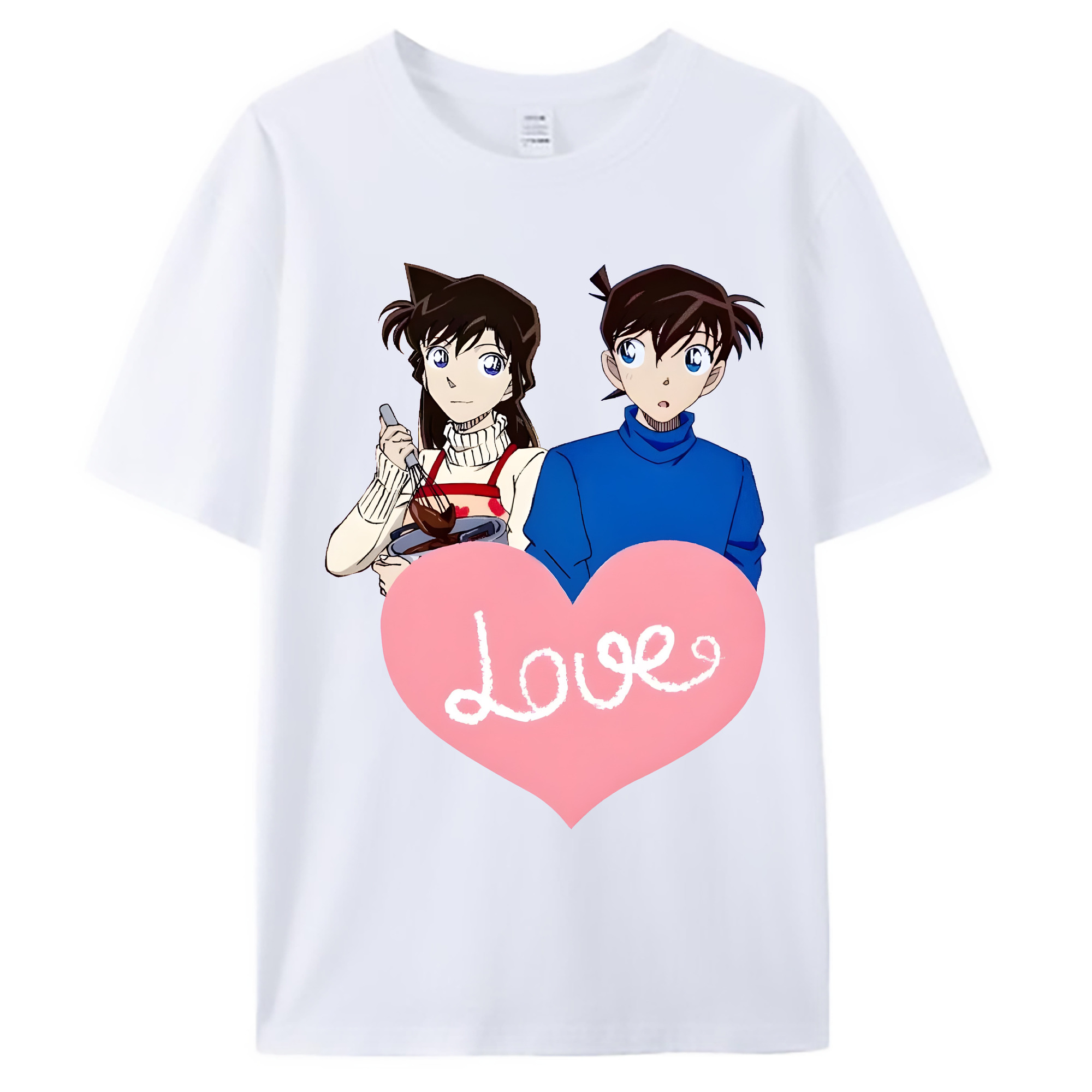 （画像用） 名探偵コナン 毛利 蘭 もうり らん、モーリ ラン Detective Conan Rachel Moore 綿100％ メンズ半袖Tシャツ｜肌触りやわらか＆通気性