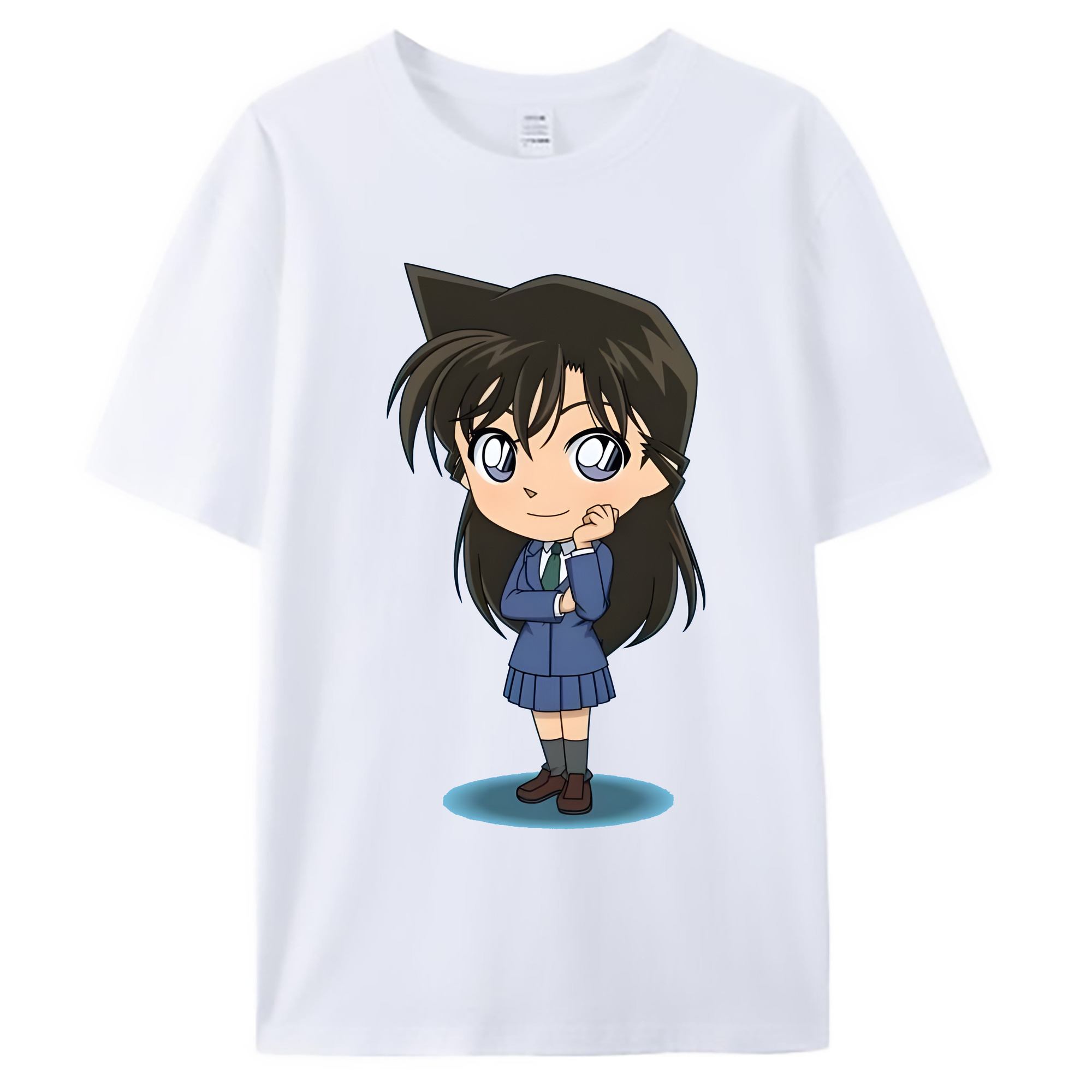 （画像用） 名探偵コナン 毛利 蘭 もうり らん、モーリ ラン Detective Conan Rachel Moore 綿100％ メンズ半袖Tシャツ｜肌触りやわらか＆通気性