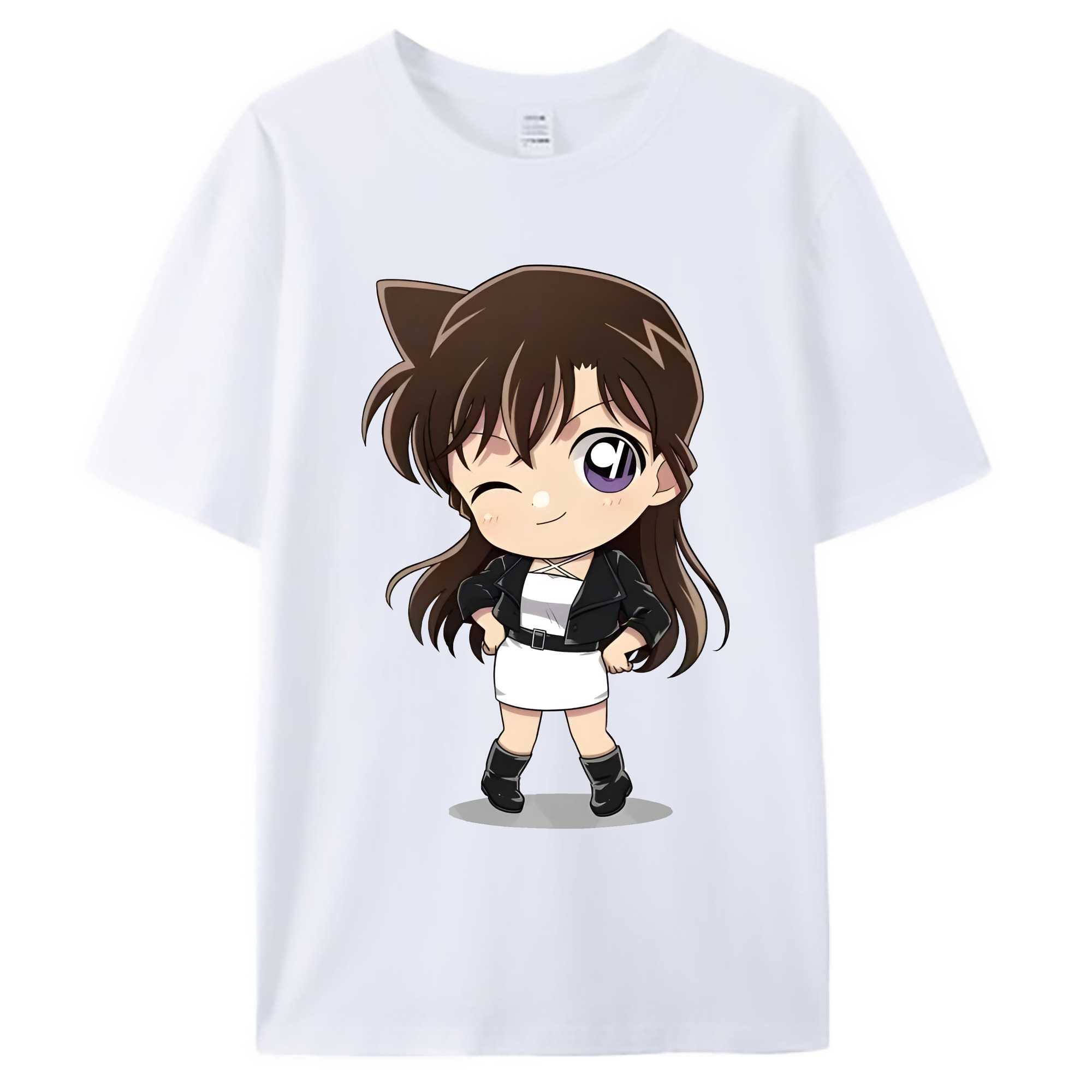 （画像用） 名探偵コナン 毛利 蘭 もうり らん、モーリ ラン Detective Conan Rachel Moore 綿100％ メンズ半袖Tシャツ｜肌触りやわらか＆通気性