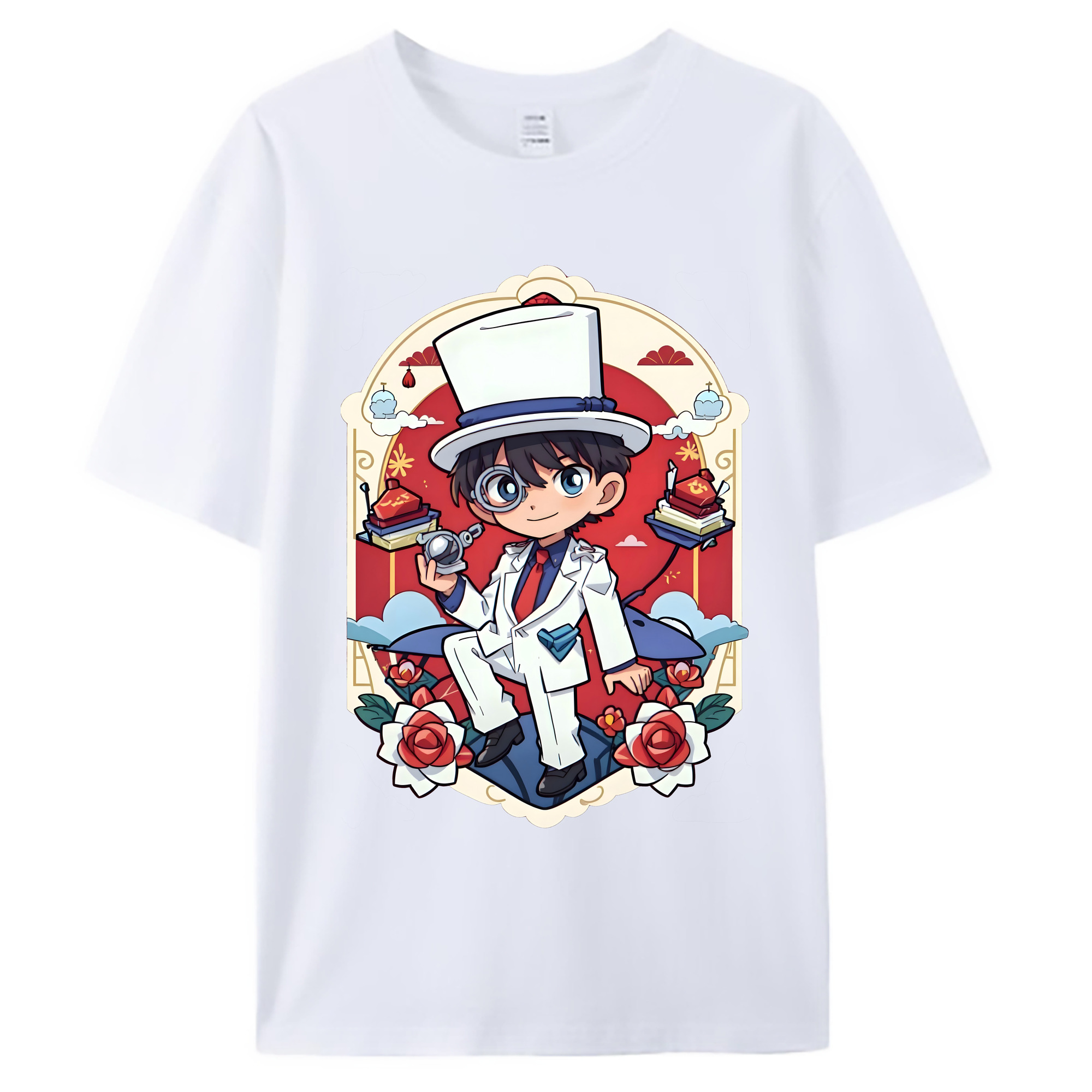 （画像用） 名探偵コナン くろば かいと Detective Conan Kuroba Kaito 綿100％ メンズ半袖Tシャツ｜肌触りやわらか＆通気性