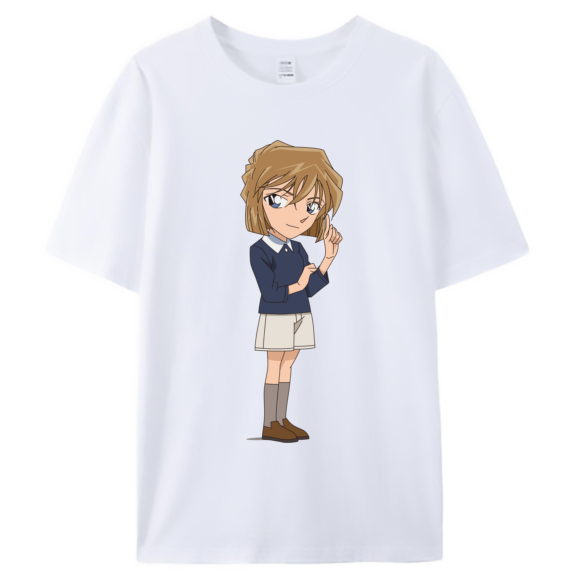 （画像用） 名探偵コナン 灰原 哀 はいばら あい Detective Conan Anita Hailey、Vi Graythorn Haibara Ai 綿100％ メンズ半袖Tシャツ｜肌触りやわらか＆通気性
