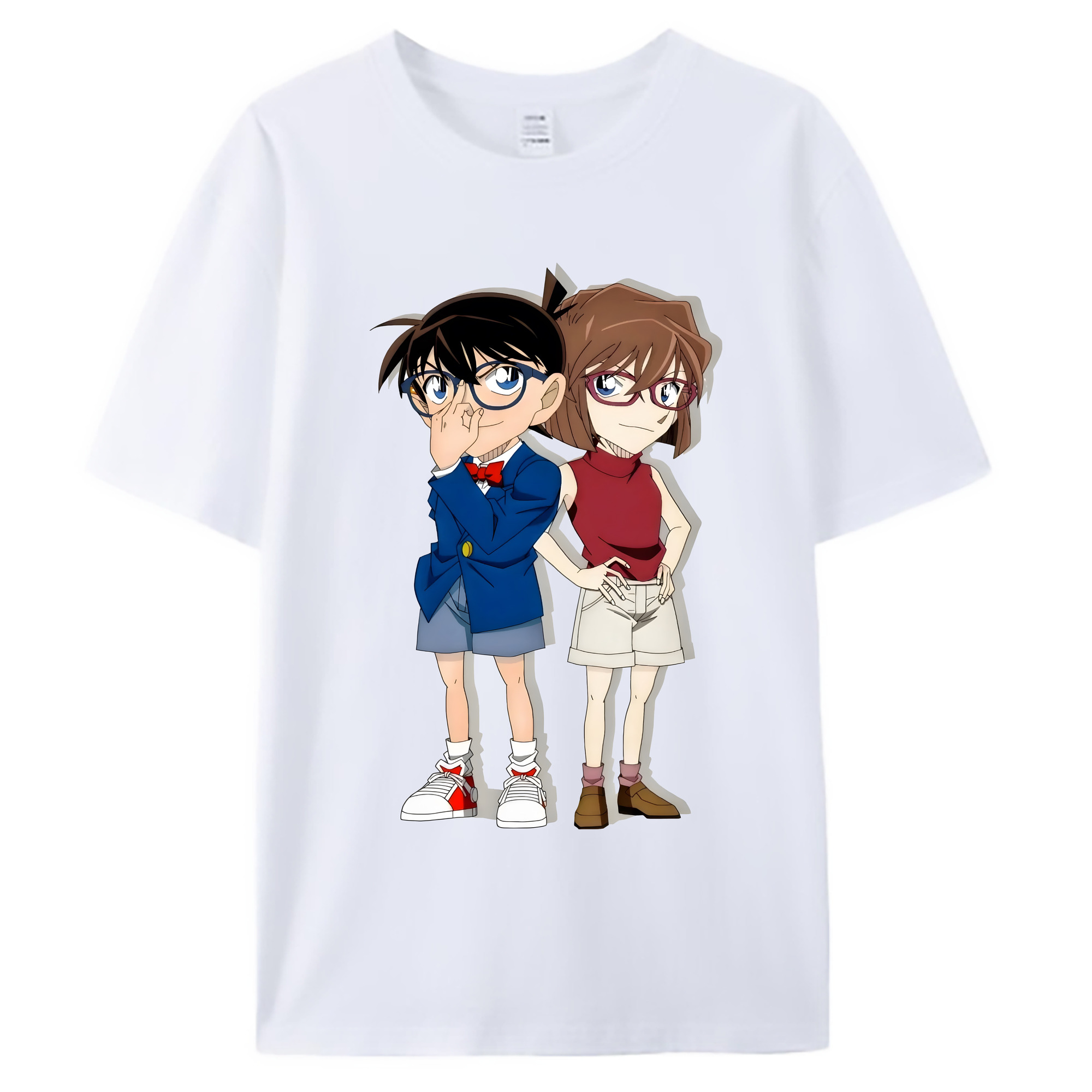 （画像用） 名探偵コナン 灰原 哀 はいばら あい Detective Conan Anita Hailey、Vi Graythorn Haibara Ai 綿100％ メンズ半袖Tシャツ｜肌触りやわらか＆通気性