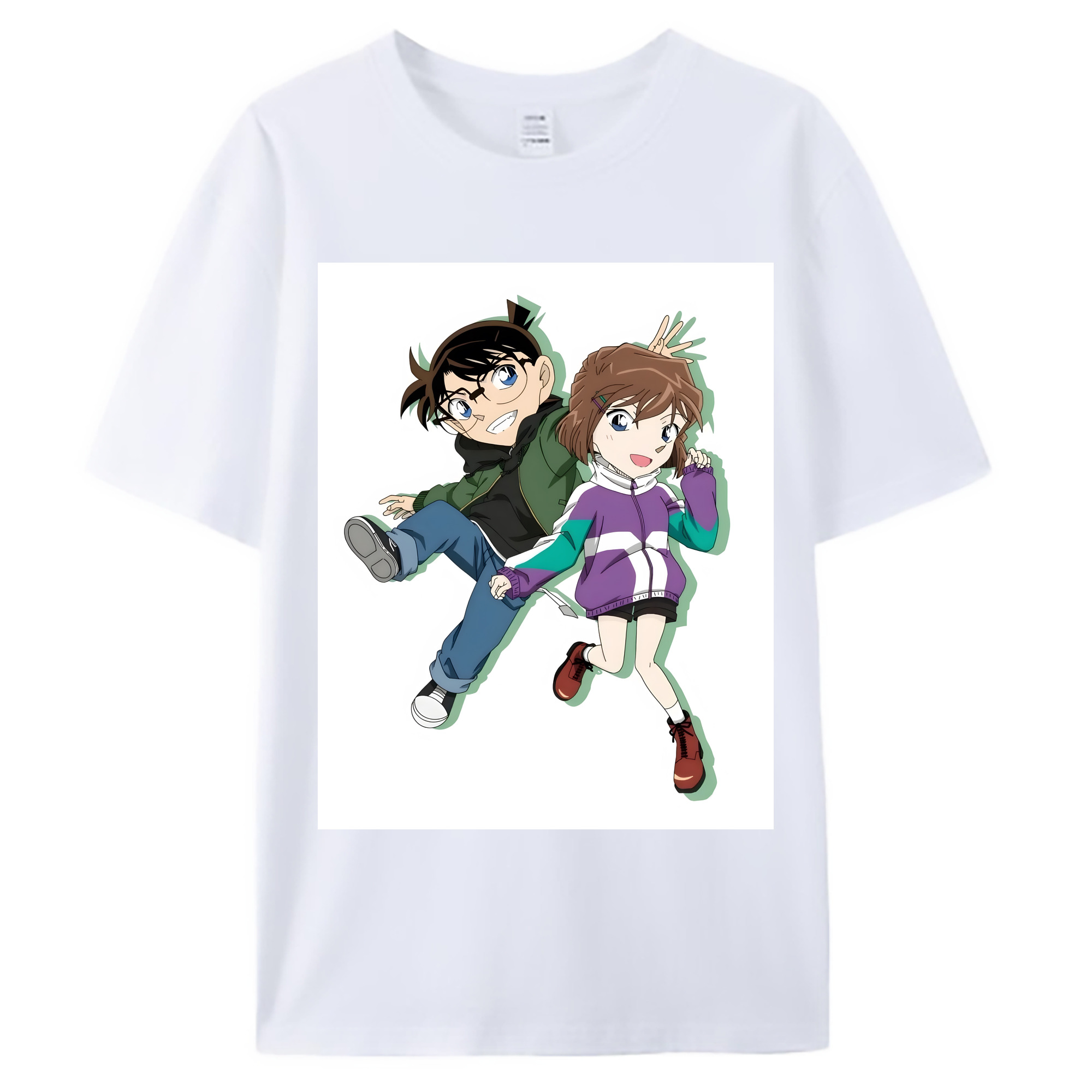 （画像用） 名探偵コナン 灰原 哀 はいばら あい Detective Conan Anita Hailey、Vi Graythorn Haibara Ai 綿100％ メンズ半袖Tシャツ｜肌触りやわらか＆通気性