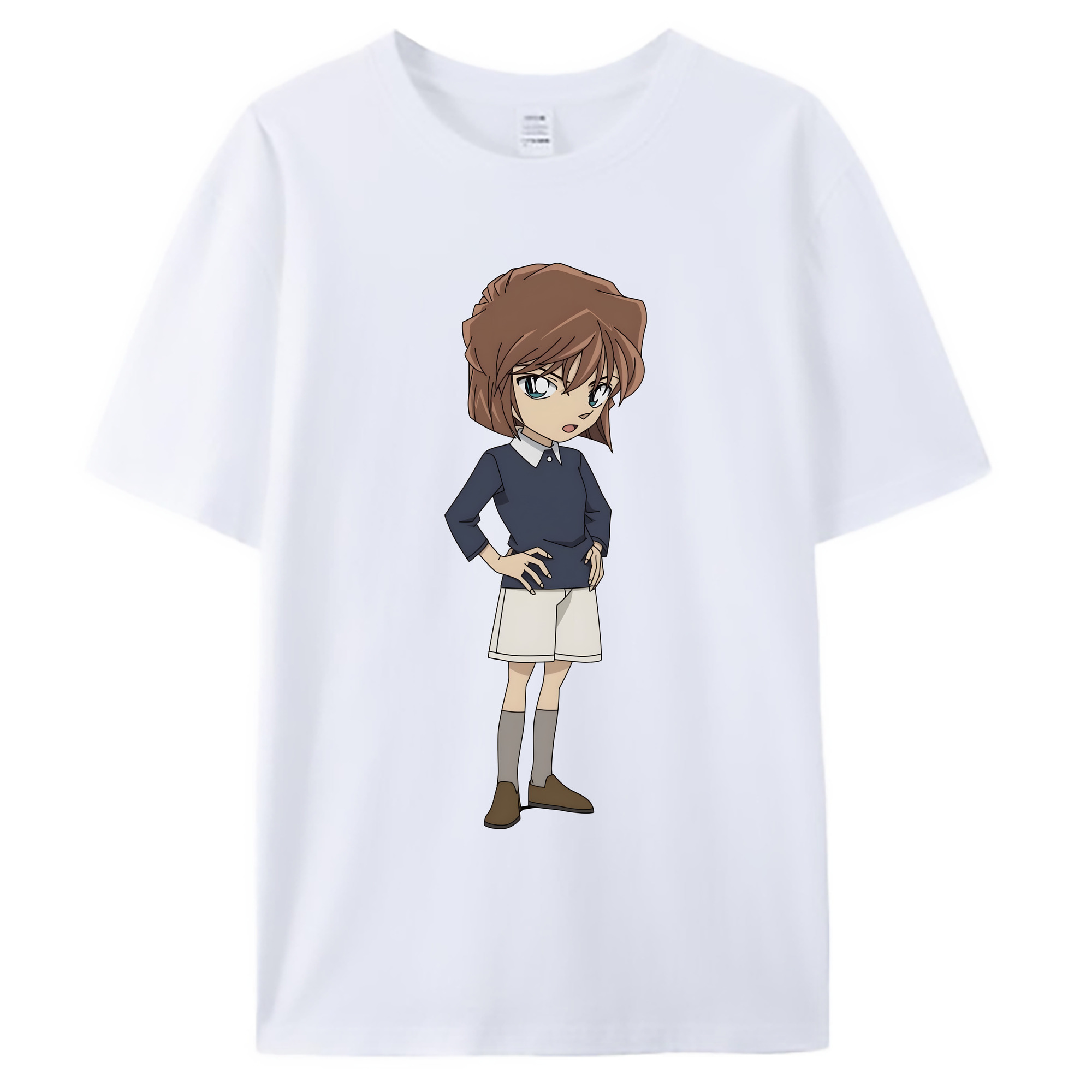 （画像用） 名探偵コナン 灰原 哀 はいばら あい Detective Conan Anita Hailey、Vi Graythorn Haibara Ai 綿100％ メンズ半袖Tシャツ｜肌触りやわらか＆通気性