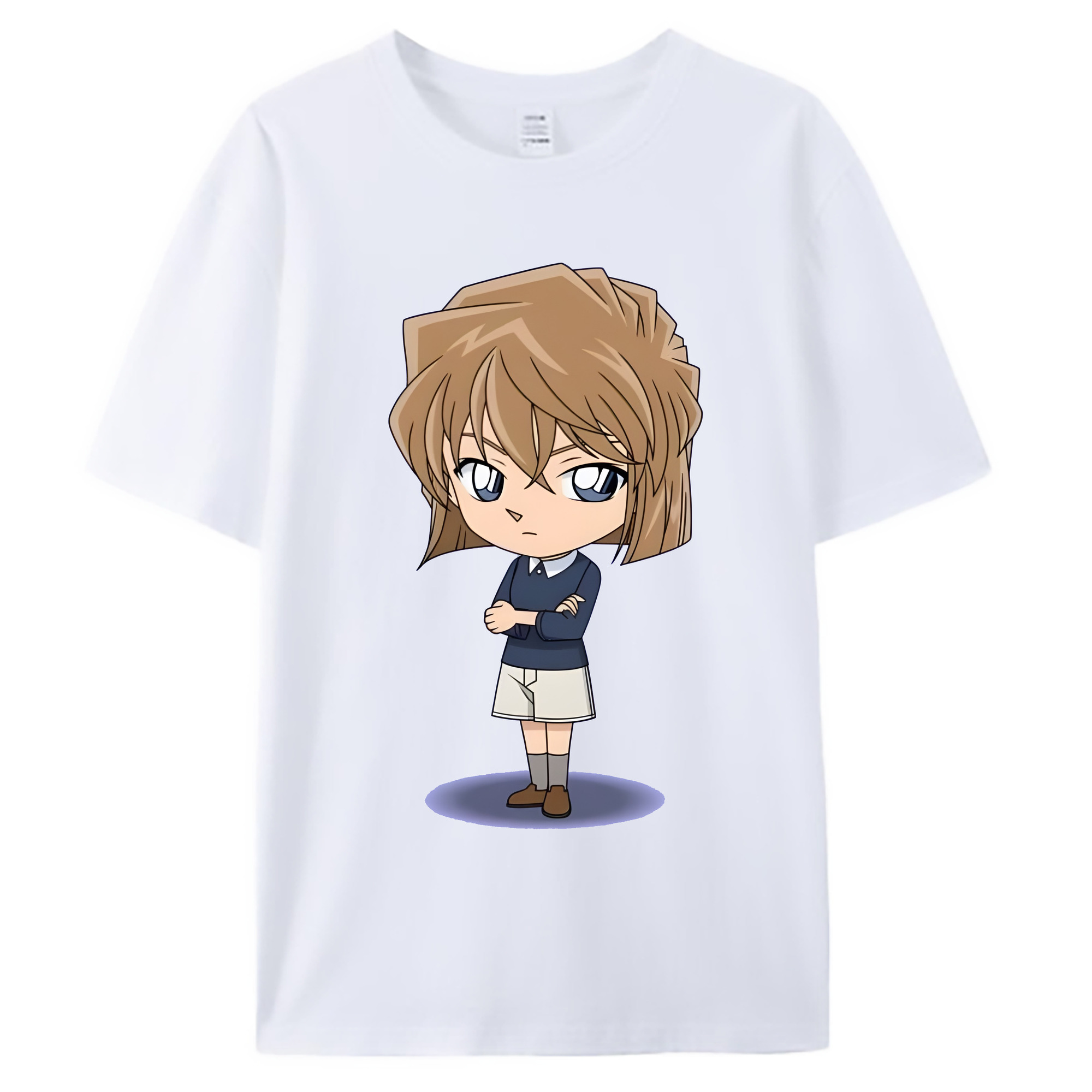 （画像用） 名探偵コナン 灰原 哀 はいばら あい Detective Conan Anita Hailey、Vi Graythorn Haibara Ai 綿100％ メンズ半袖Tシャツ｜肌触りやわらか＆通気性