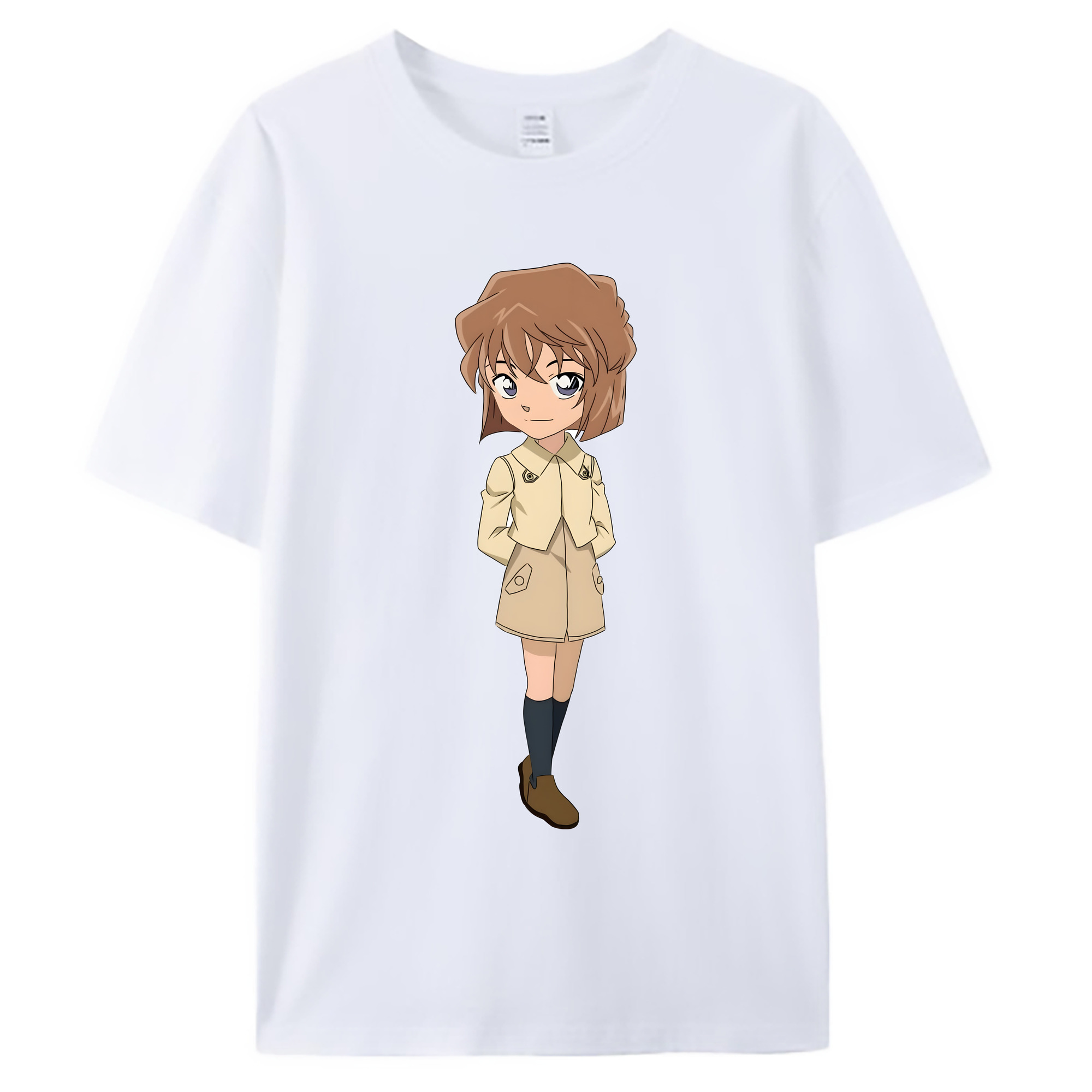（画像用） 名探偵コナン 灰原 哀 はいばら あい Detective Conan Anita Hailey、Vi Graythorn Haibara Ai 綿100％ メンズ半袖Tシャツ｜肌触りやわらか＆通気性