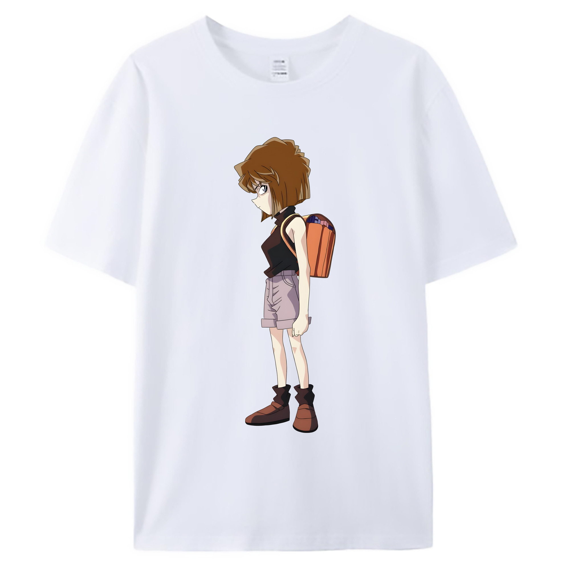 （画像用） 名探偵コナン 灰原 哀 はいばら あい Detective Conan Anita Hailey、Vi Graythorn Haibara Ai 綿100％ メンズ半袖Tシャツ｜肌触りやわらか＆通気性