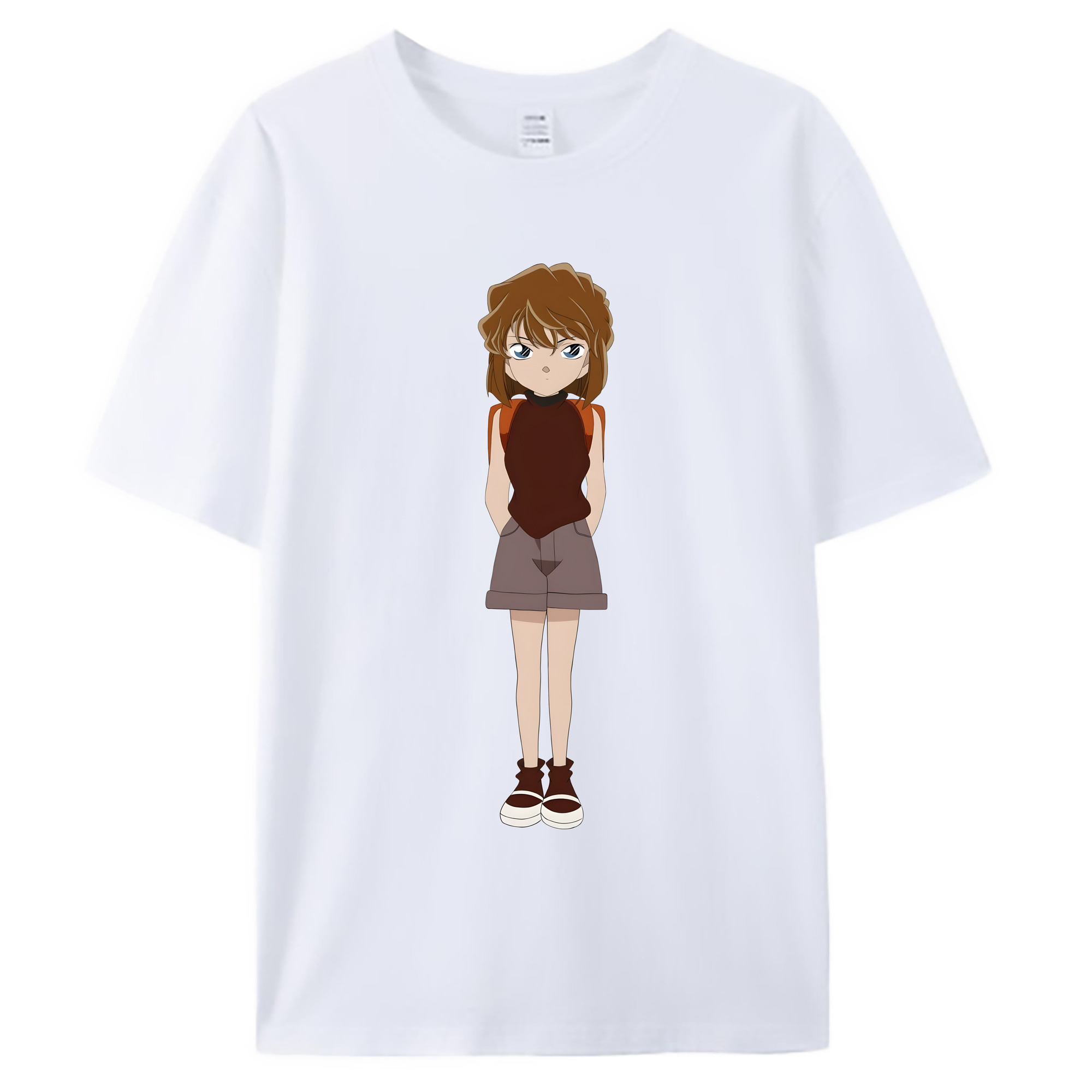 （画像用） 名探偵コナン 灰原 哀 はいばら あい Detective Conan Anita Hailey、Vi Graythorn Haibara Ai 綿100％ メンズ半袖Tシャツ｜肌触りやわらか＆通気性