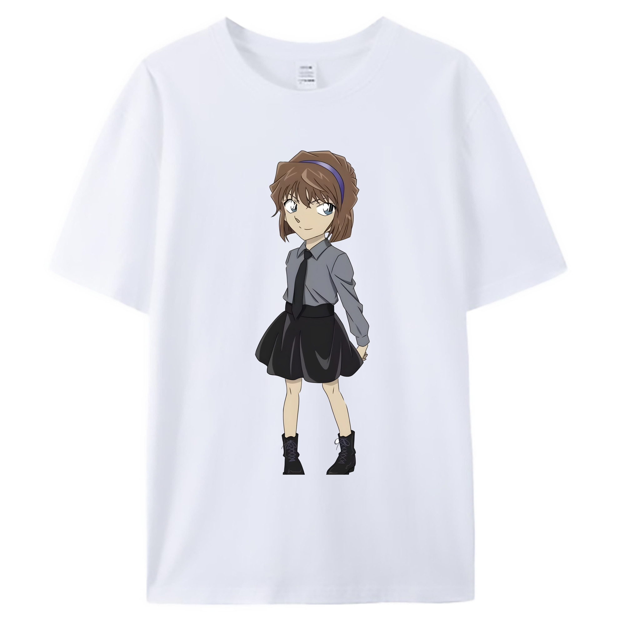 （画像用） 名探偵コナン 灰原 哀 はいばら あい Detective Conan Anita Hailey、Vi Graythorn Haibara Ai 綿100％ メンズ半袖Tシャツ｜肌触りやわらか＆通気性
