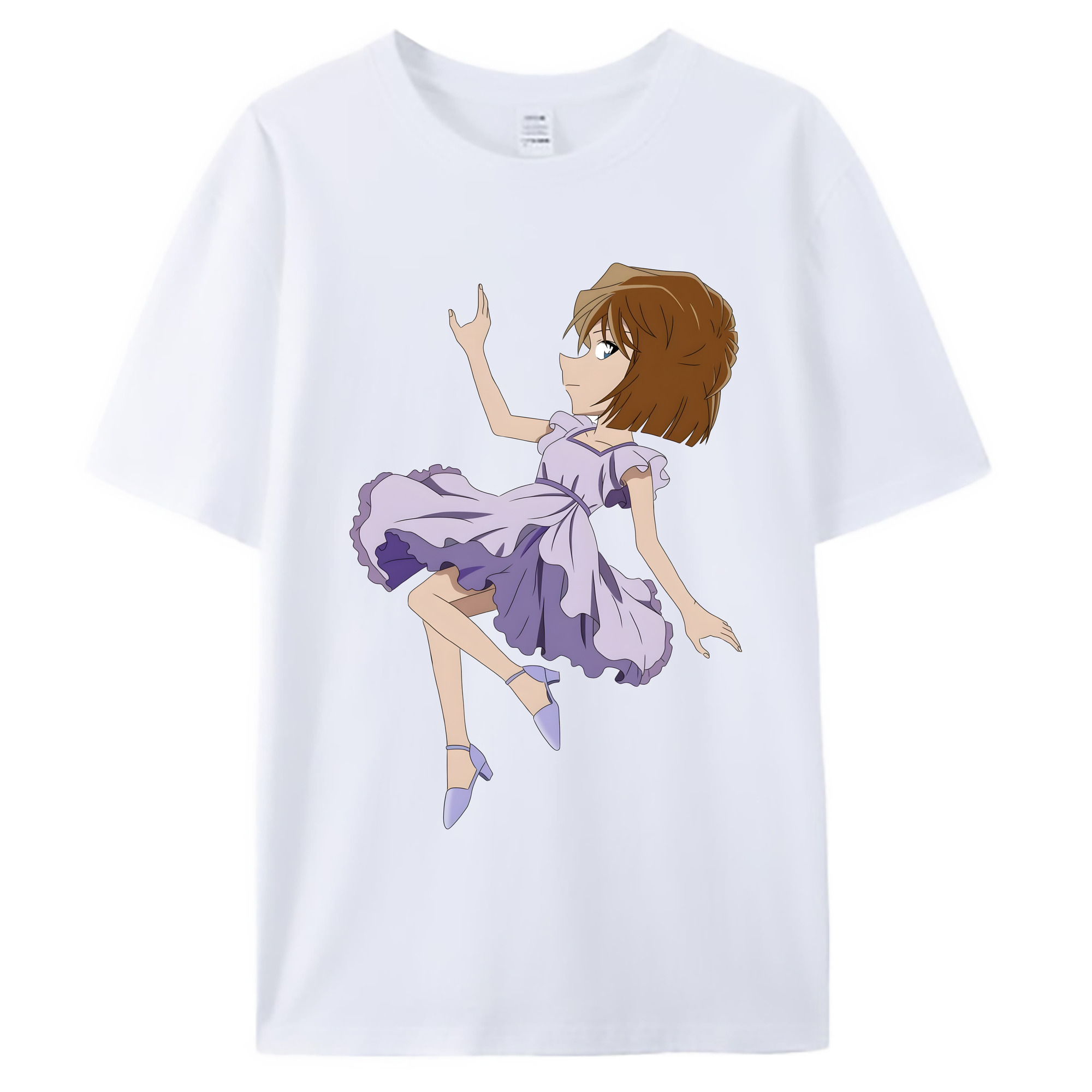 （画像用） 名探偵コナン 灰原 哀 はいばら あい Detective Conan Anita Hailey、Vi Graythorn Haibara Ai 綿100％ メンズ半袖Tシャツ｜肌触りやわらか＆通気性