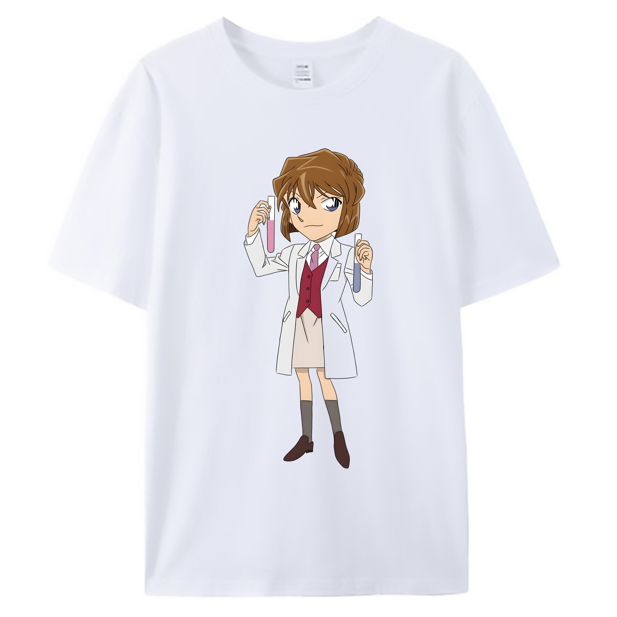 （画像用） 名探偵コナン 灰原 哀 はいばら あい Detective Conan Anita Hailey、Vi Graythorn Haibara Ai 綿100％ メンズ半袖Tシャツ｜肌触りやわらか＆通気性