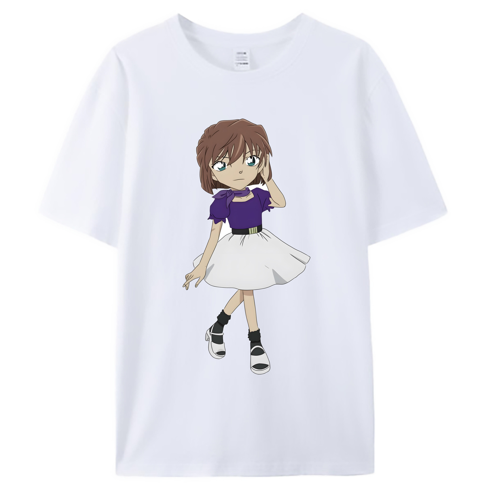 （画像用） 名探偵コナン 灰原 哀 はいばら あい Detective Conan Anita Hailey、Vi Graythorn Haibara Ai 綿100％ メンズ半袖Tシャツ｜肌触りやわらか＆通気性