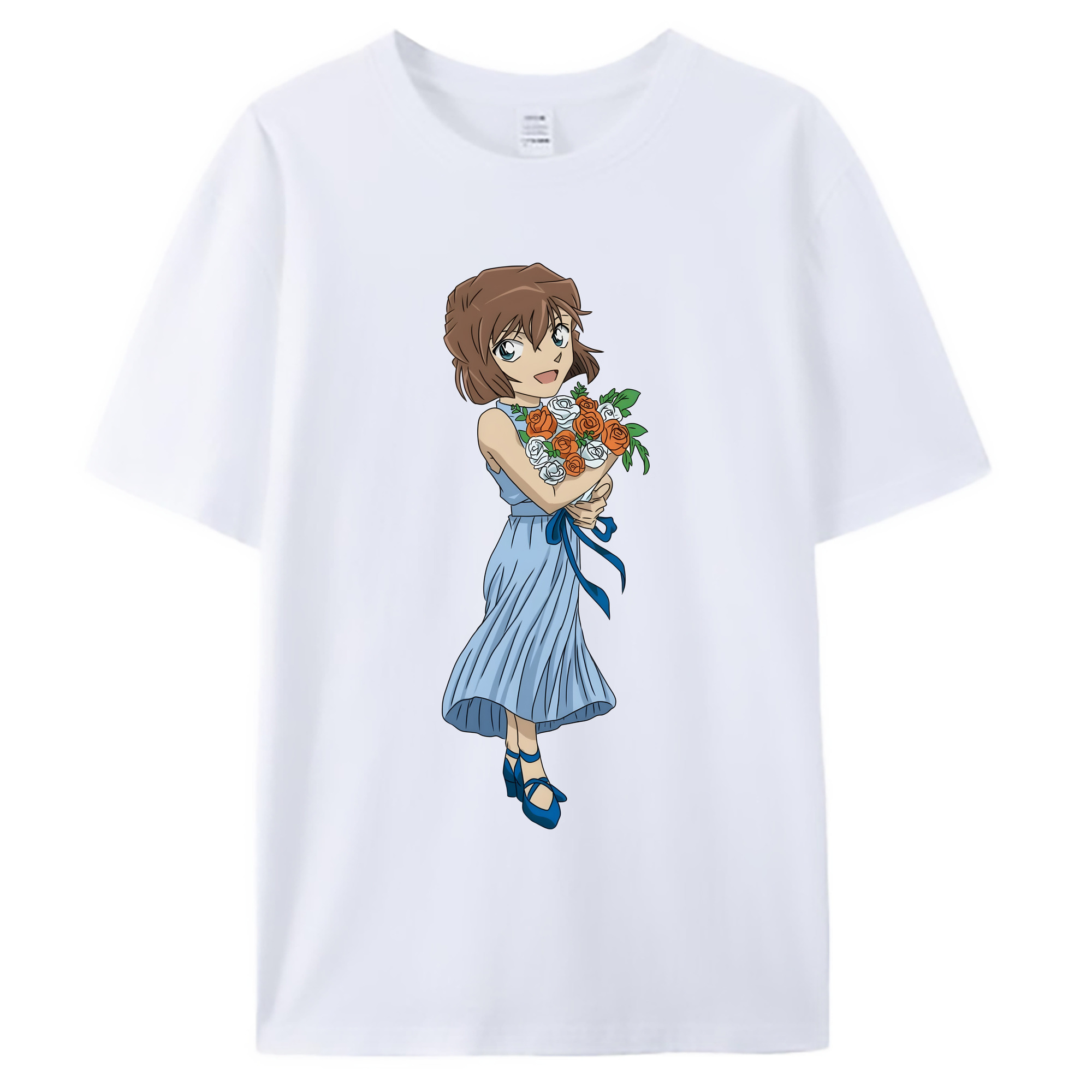 （画像用） 名探偵コナン 灰原 哀 はいばら あい Detective Conan Anita Hailey、Vi Graythorn Haibara Ai 綿100％ メンズ半袖Tシャツ｜肌触りやわらか＆通気性