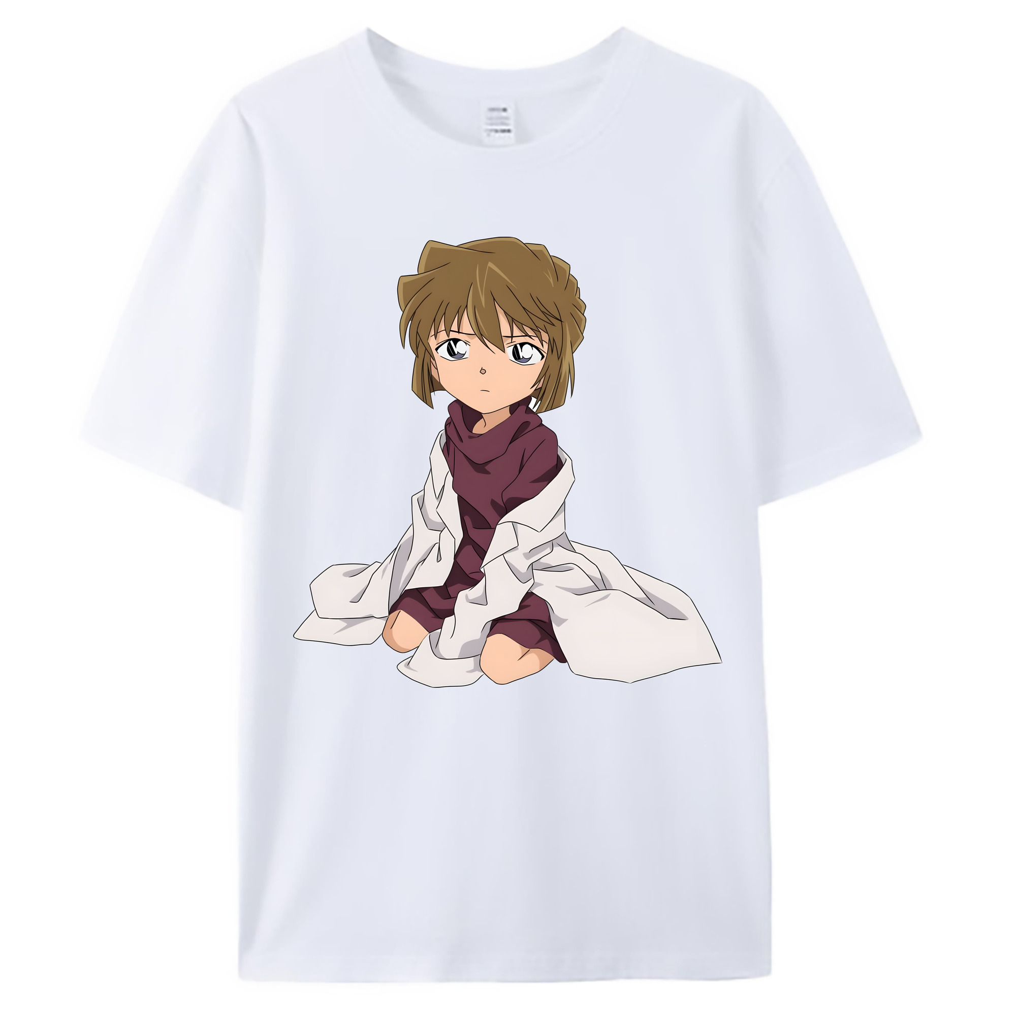 （画像用） 名探偵コナン 灰原 哀 はいばら あい Detective Conan Anita Hailey、Vi Graythorn Haibara Ai 綿100％ メンズ半袖Tシャツ｜肌触りやわらか＆通気性