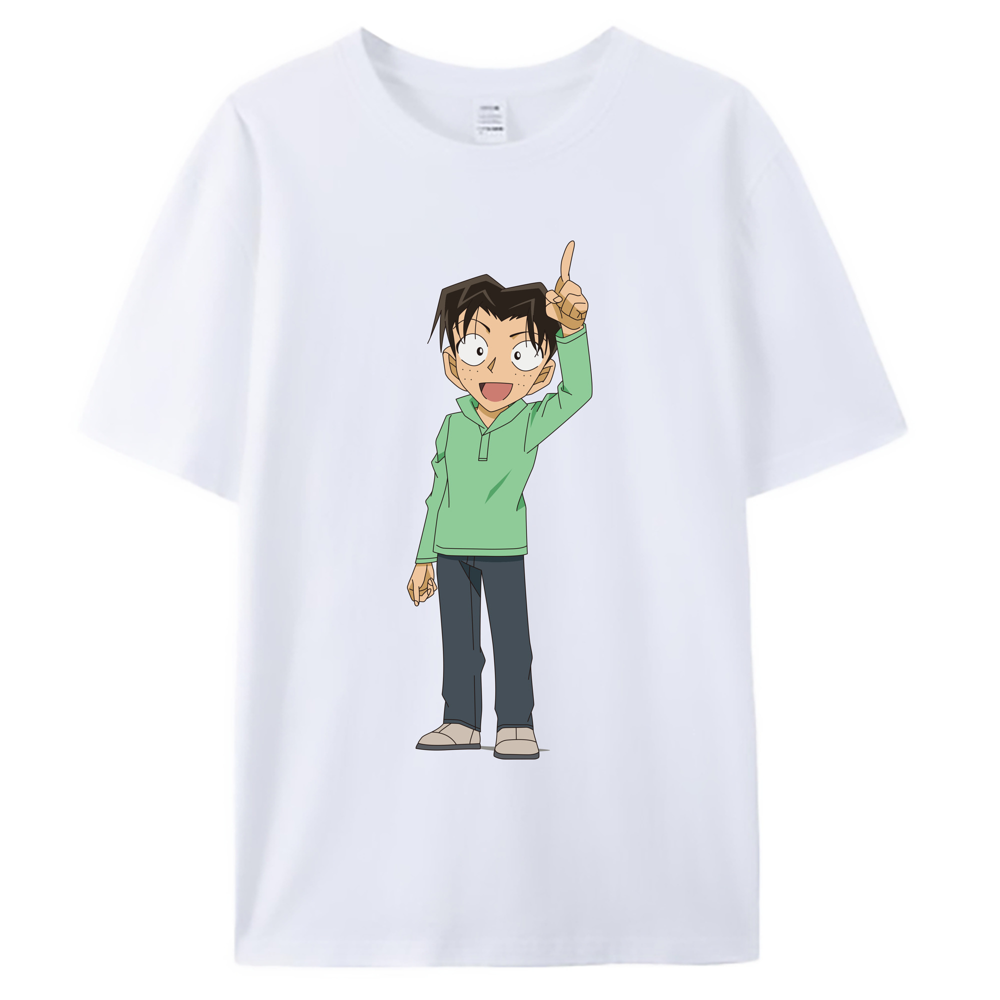 （画像用） 名探偵コナン 円谷 光彦 つぶらや みつひこ Detective Conan Mitch Tennyson 綿100％ メンズ半袖Tシャツ｜肌触りやわらか＆通気性