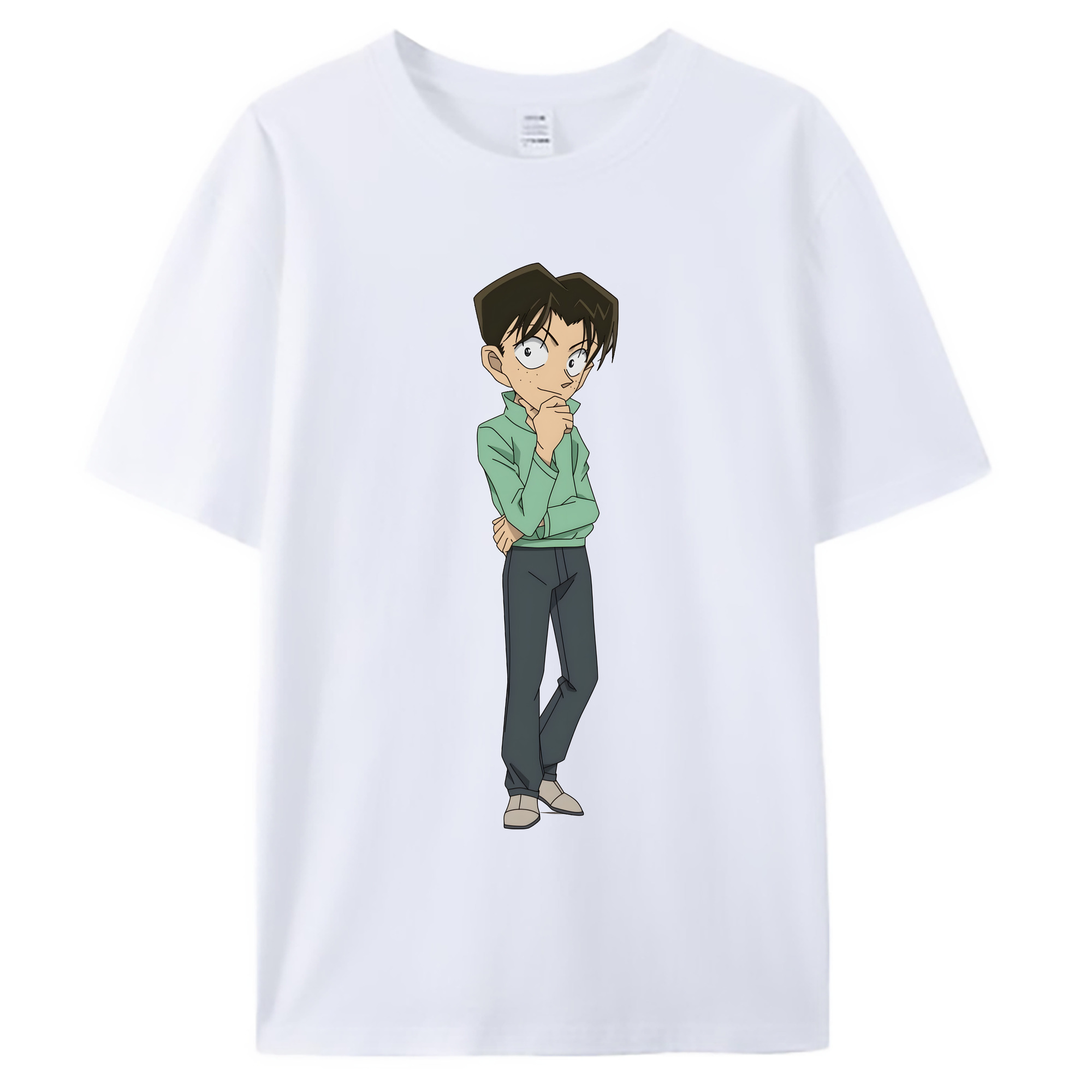 （画像用） 名探偵コナン 円谷 光彦 つぶらや みつひこ Detective Conan Mitch Tennyson 綿100％ メンズ半袖Tシャツ｜肌触りやわらか＆通気性