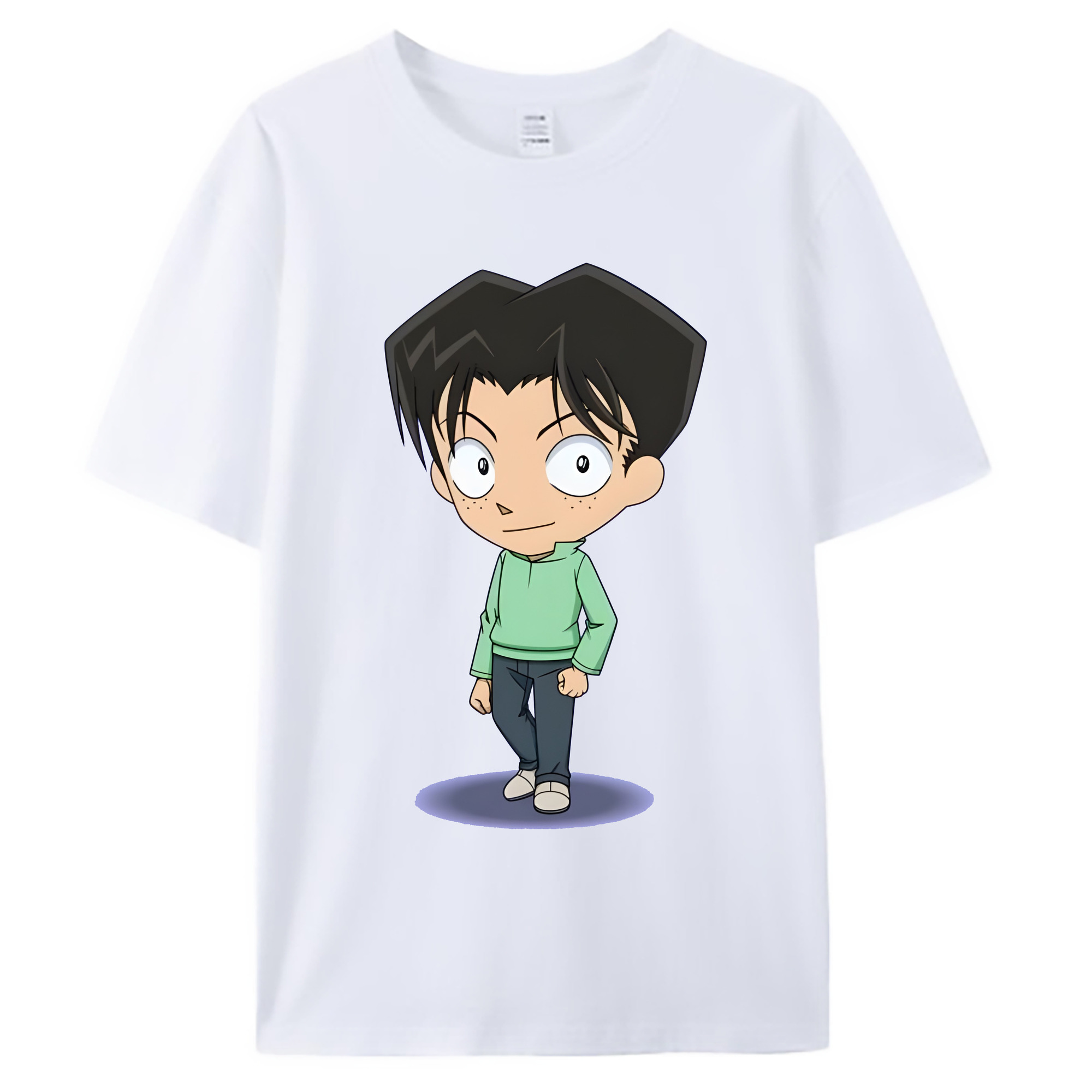（画像用） 名探偵コナン 円谷 光彦 つぶらや みつひこ Detective Conan Mitch Tennyson 綿100％ メンズ半袖Tシャツ｜肌触りやわらか＆通気性